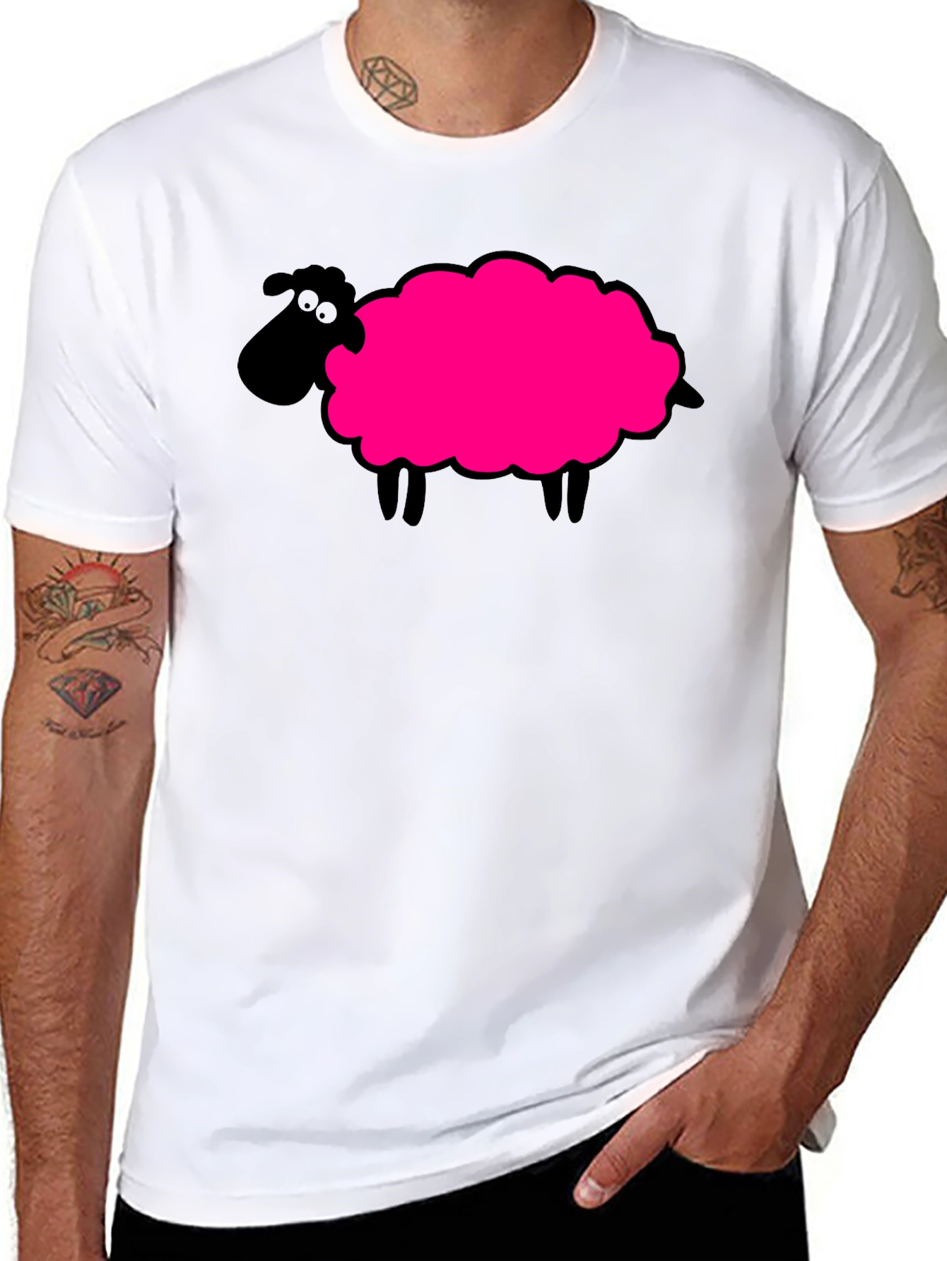 Novelty Sheep Graphic T-Shirt