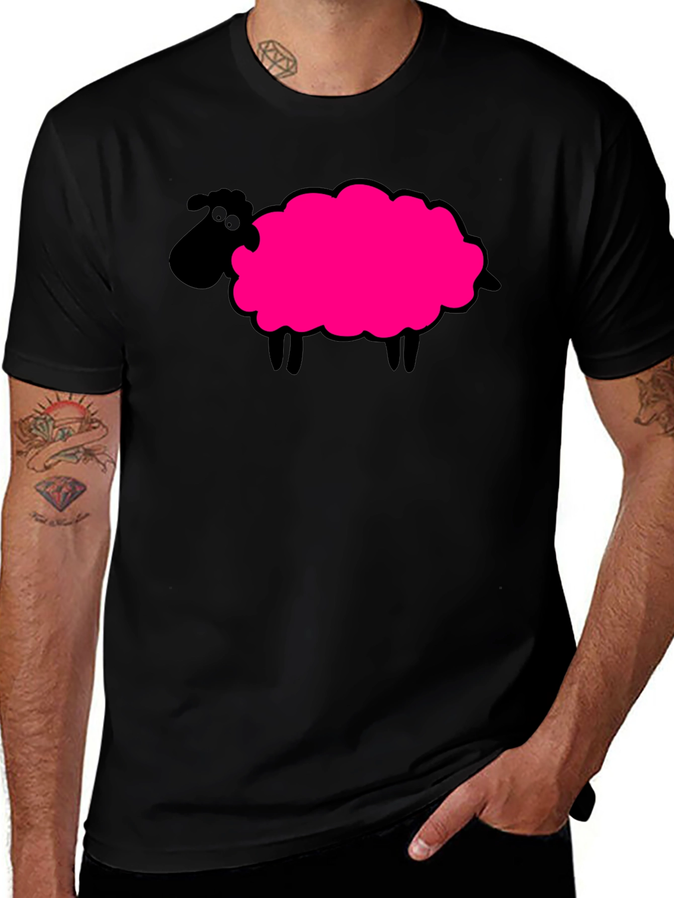 Novelty Sheep Graphic T-Shirt