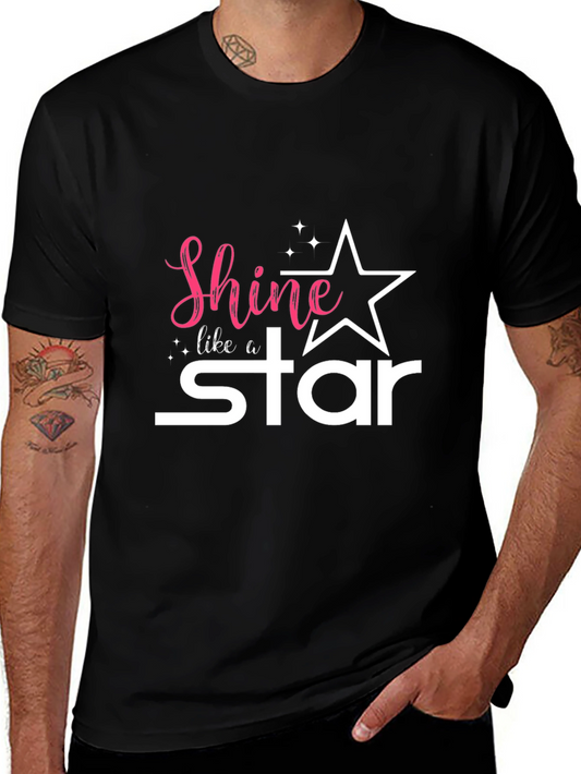 Shine Like a Star Graphic Tee - Black Unisex T-Shirt