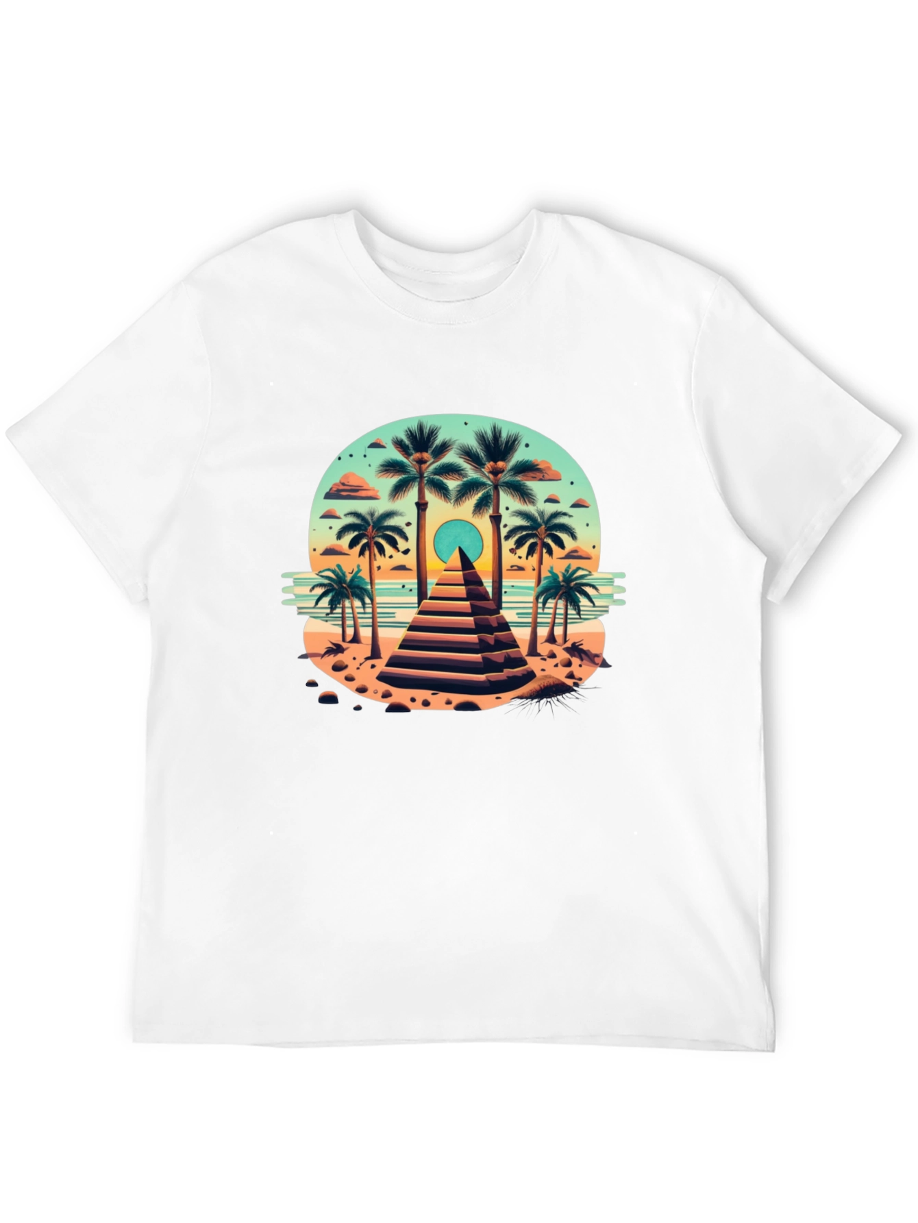 Tropical Pyramid T-Shirt - Beach Vibes