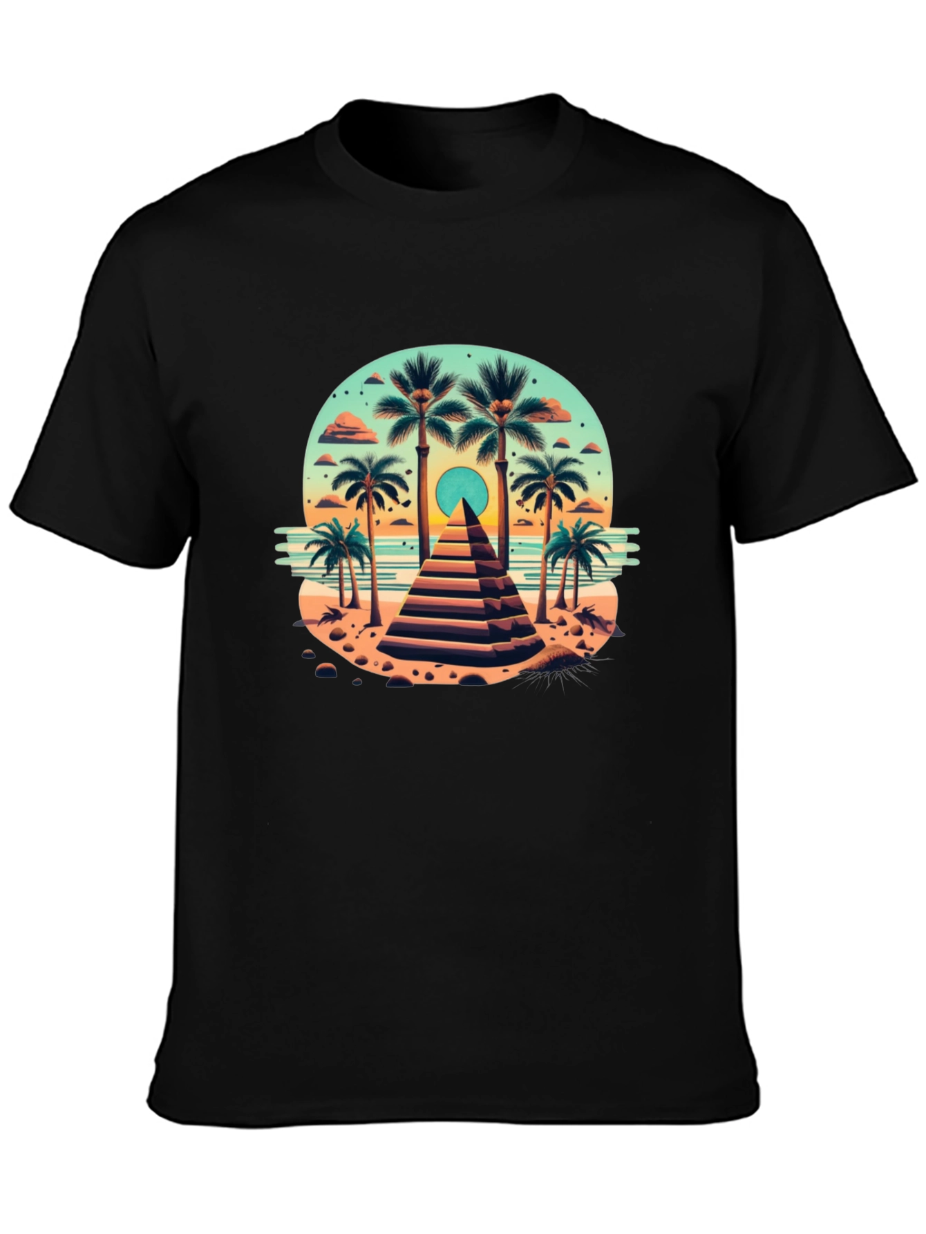 Tropical Pyramid T-Shirt - Beach Vibes