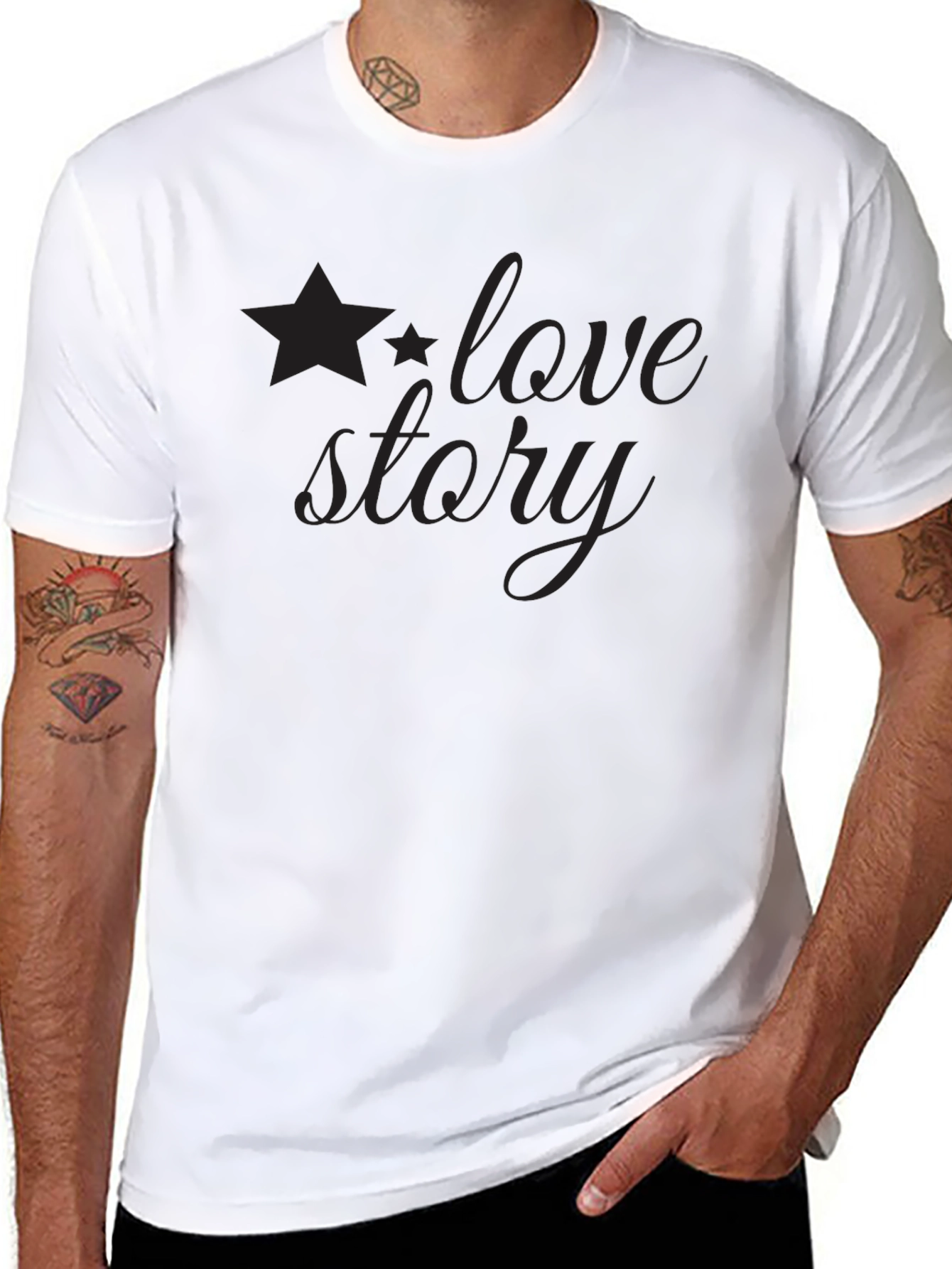 Love Story Graphic Tee - Black