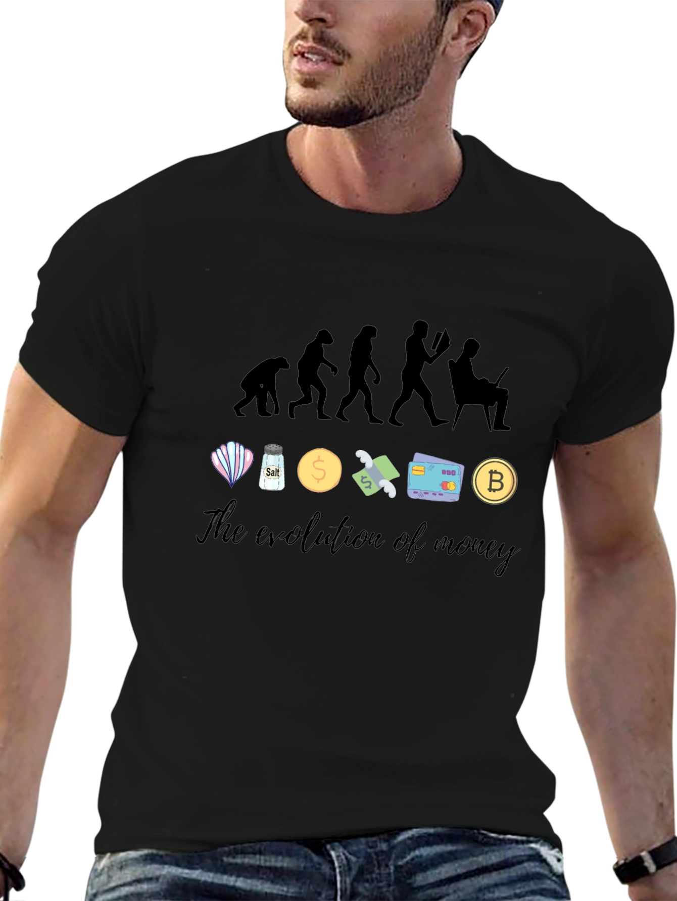Evolution of Money Black Graphic Tee