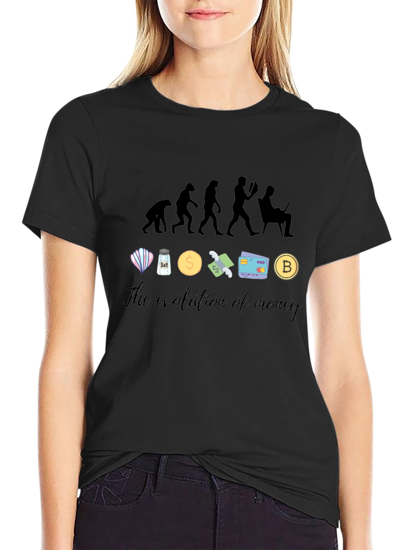 Evolution of Money Black Graphic Tee