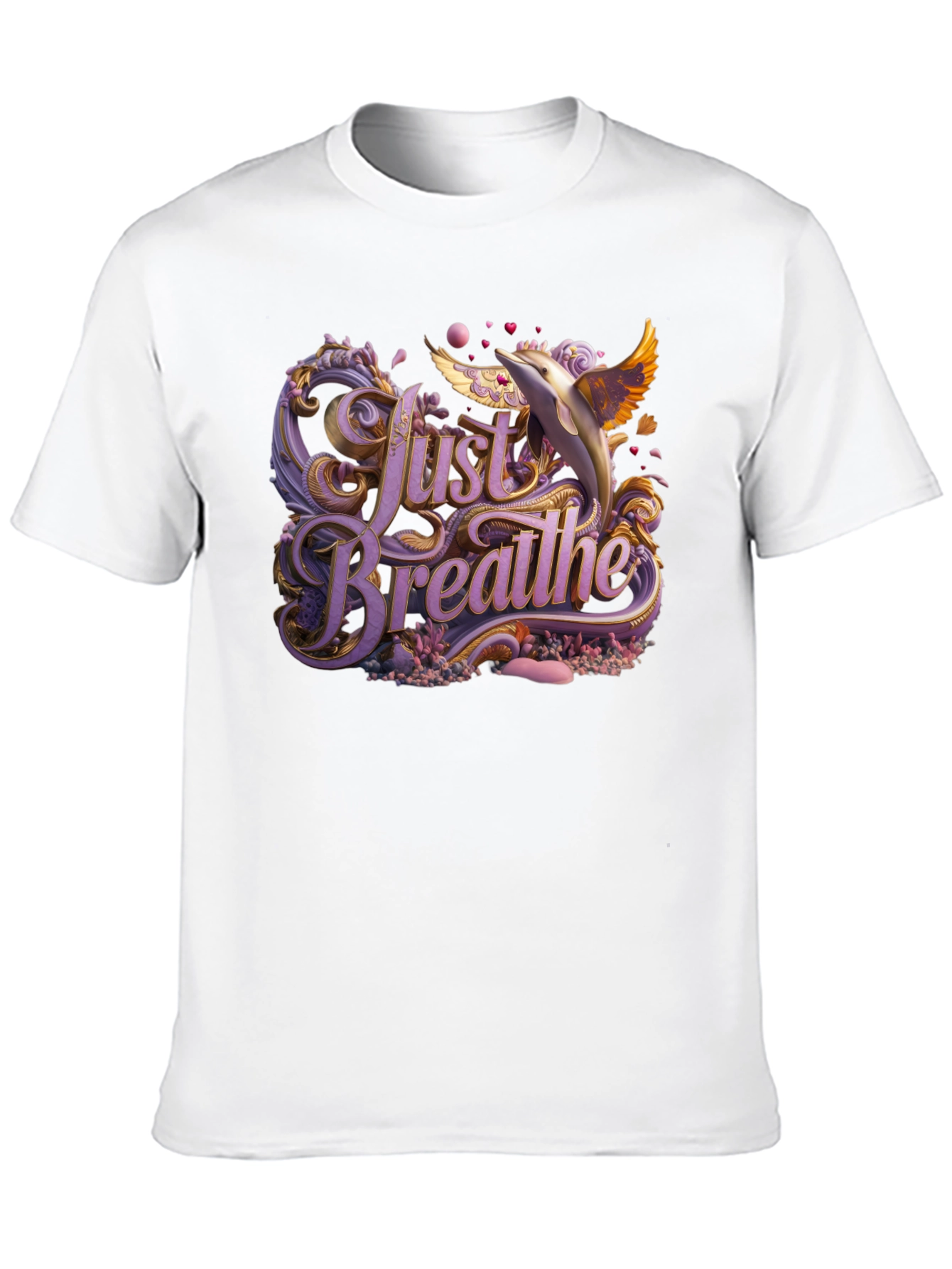 Just Breathe Graphic Tee - Dolphin Design