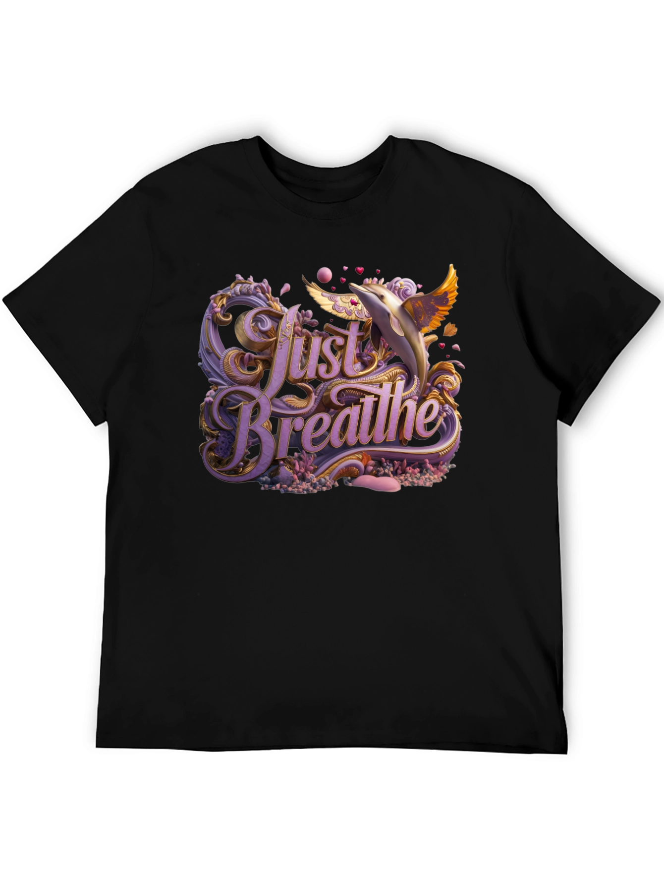 Just Breathe Graphic Tee - Dolphin Design