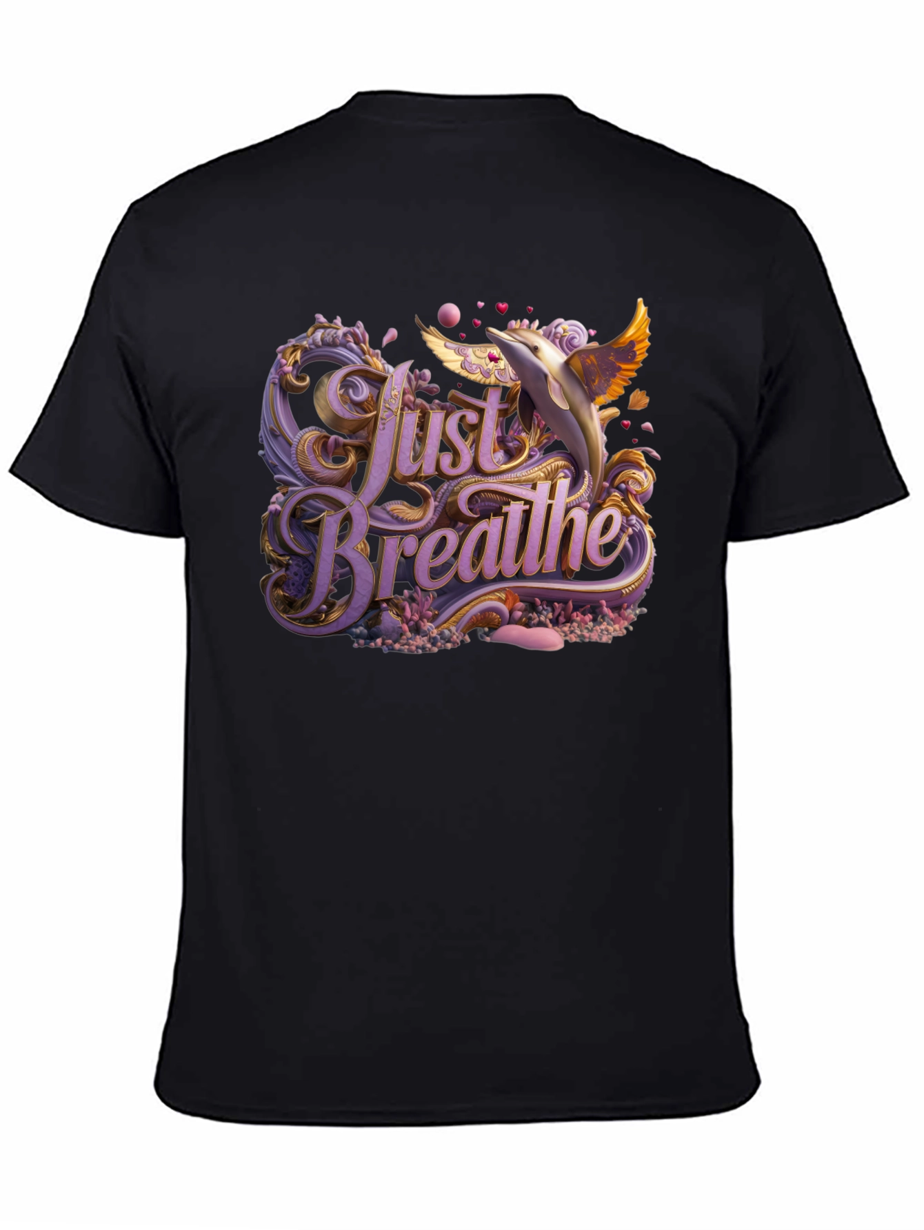 Just Breathe Graphic Tee - Dolphin Design
