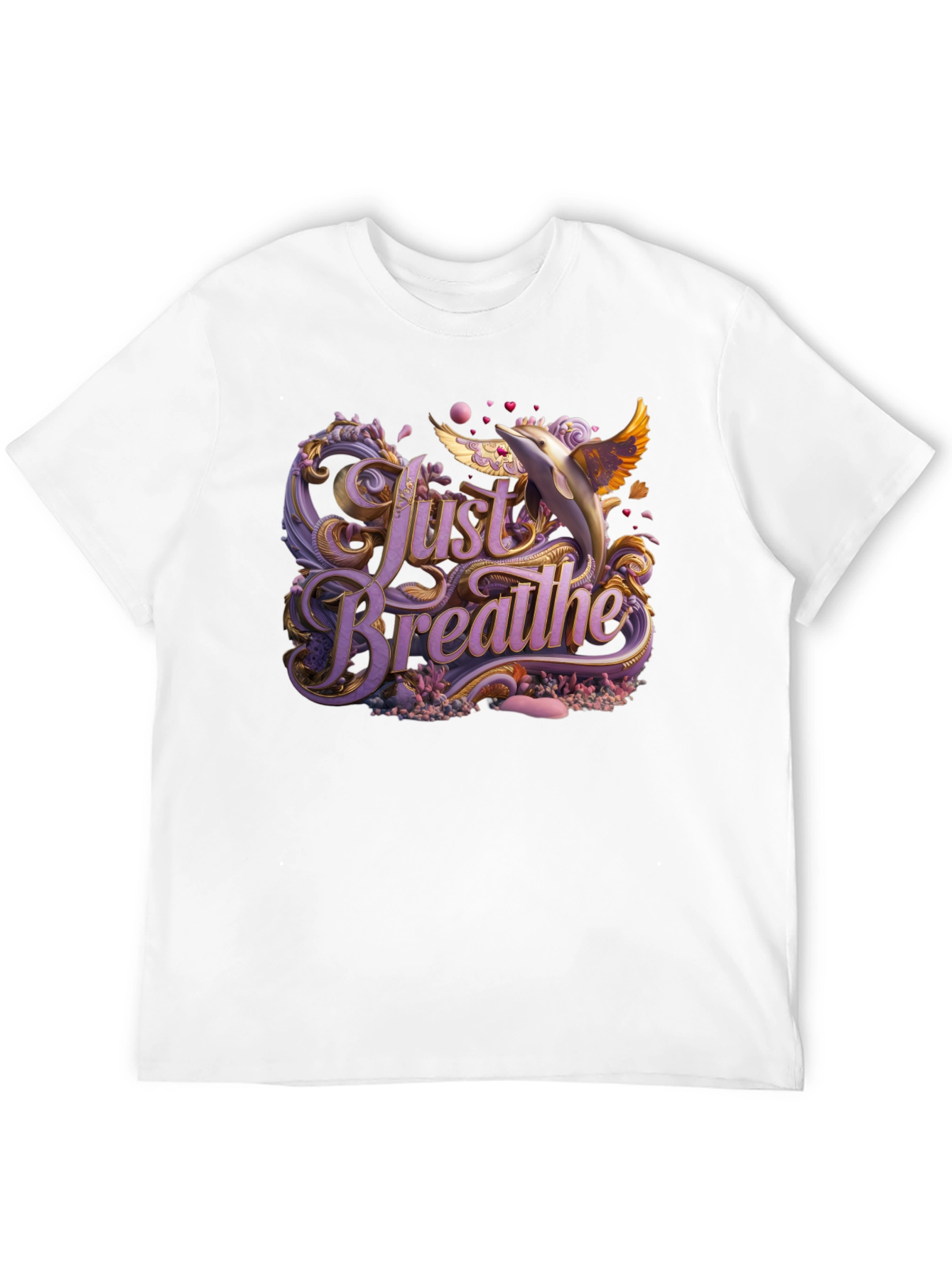Just Breathe Graphic Tee - Dolphin Design