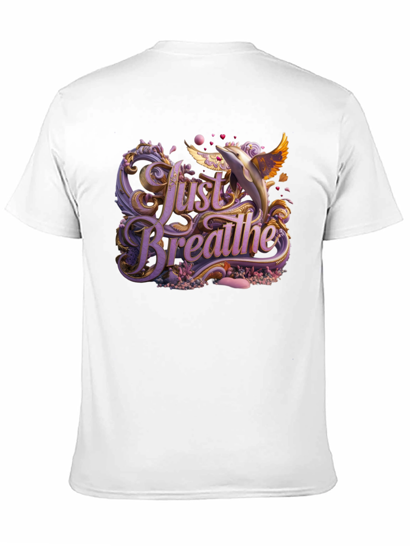 Just Breathe Graphic Tee - Dolphin Design