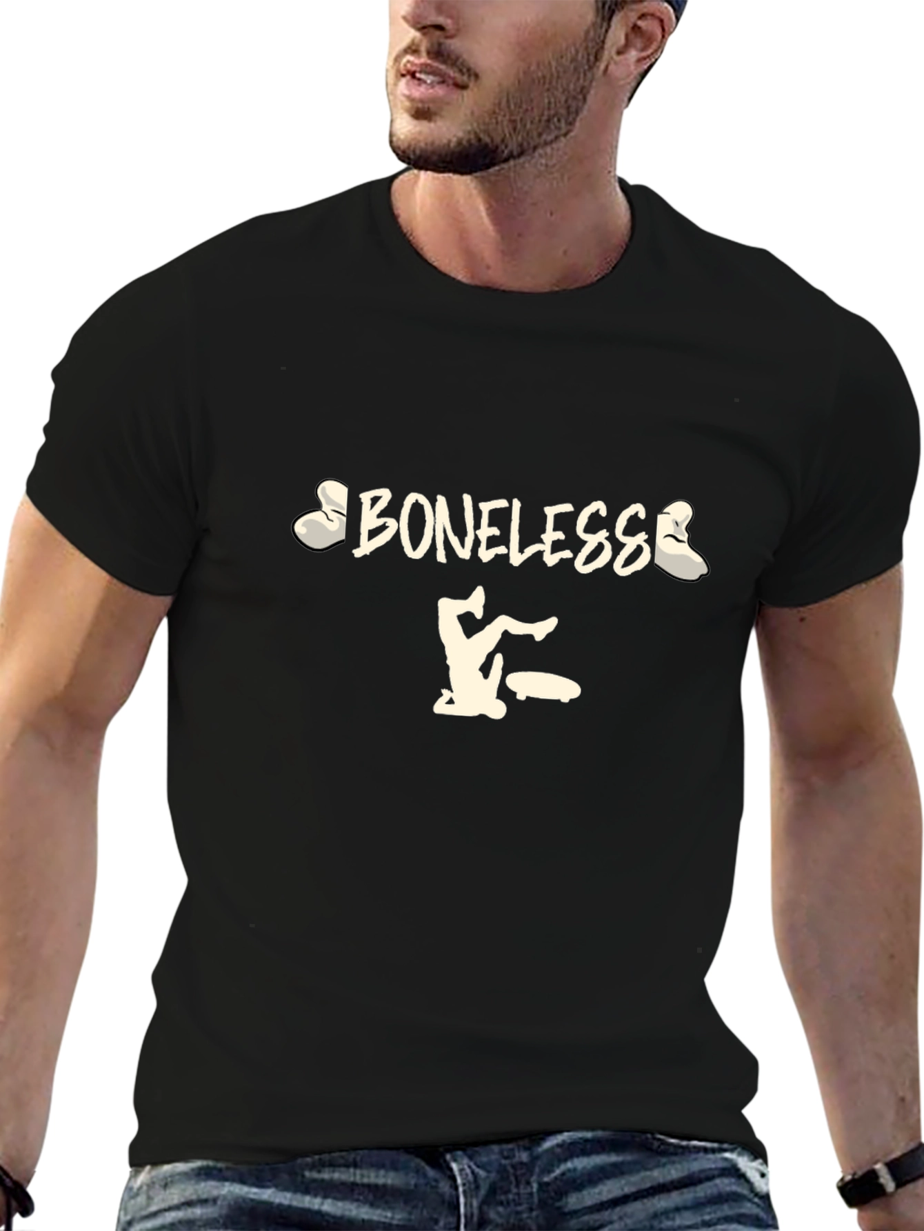 Boneless Skateboard Black T-Shirt - Skateboarding Apparel
