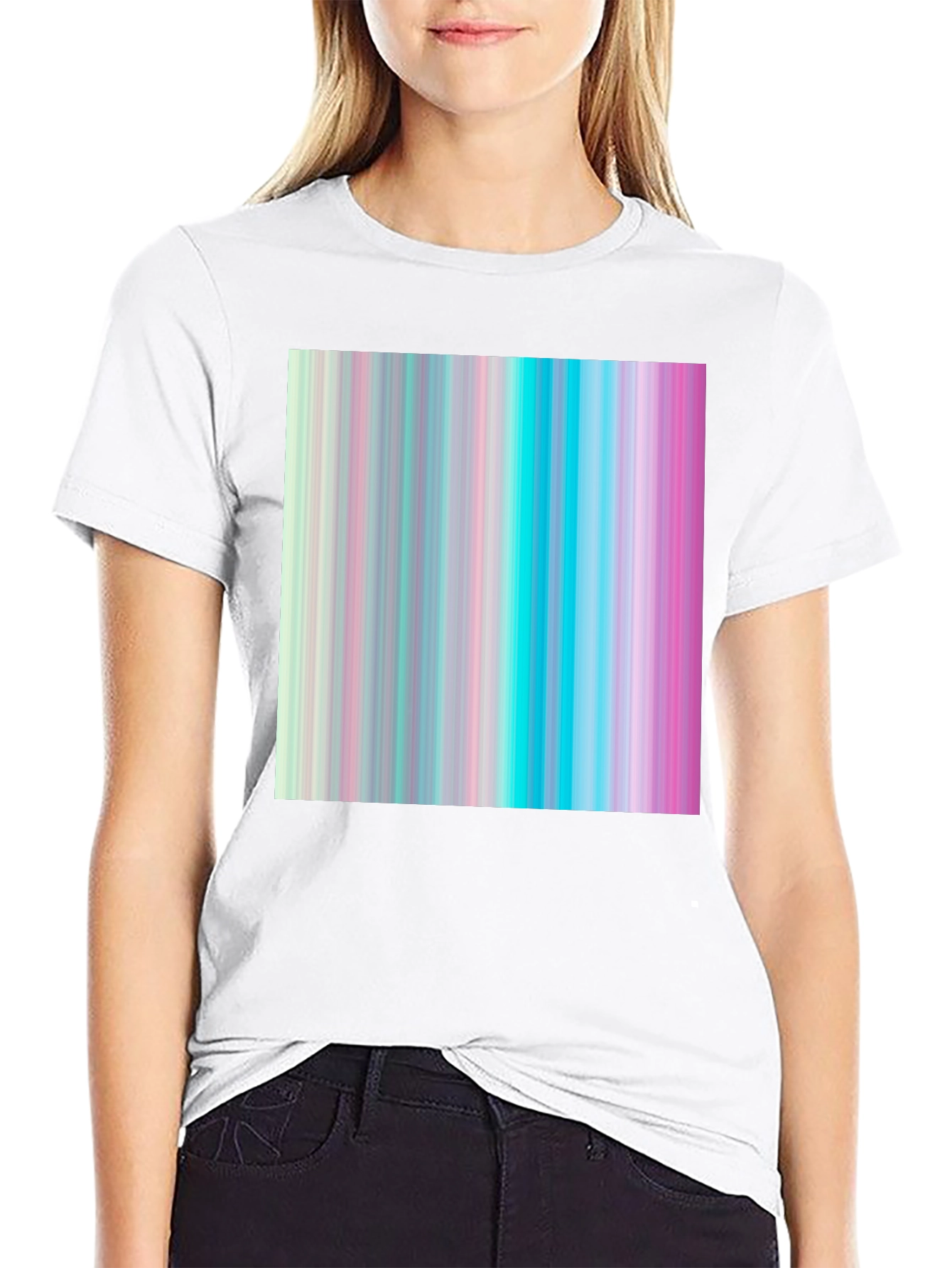 Retro Vertical Stripe T-Shirt - Modern Aesthetic