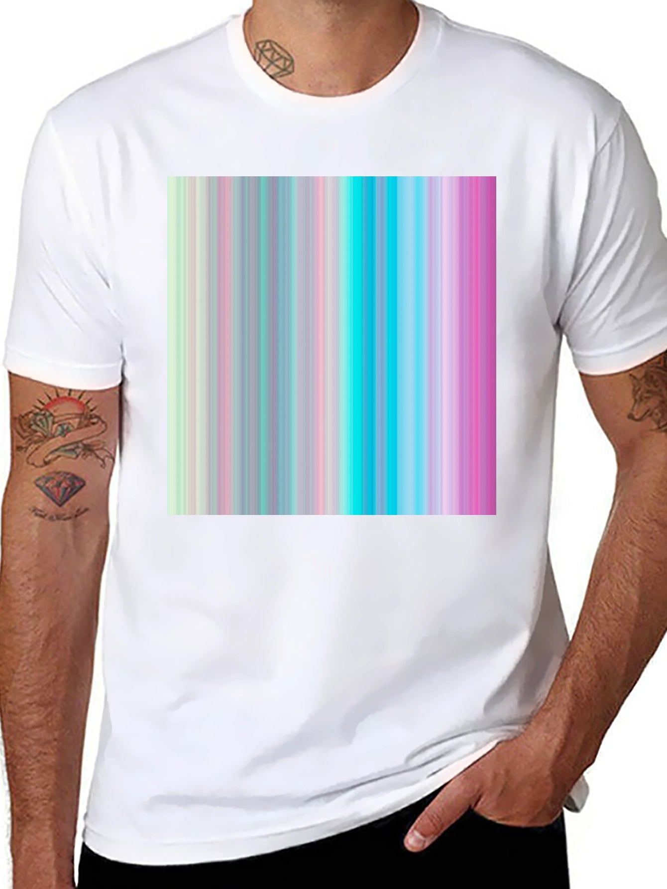Retro Vertical Stripe T-Shirt - Modern Aesthetic