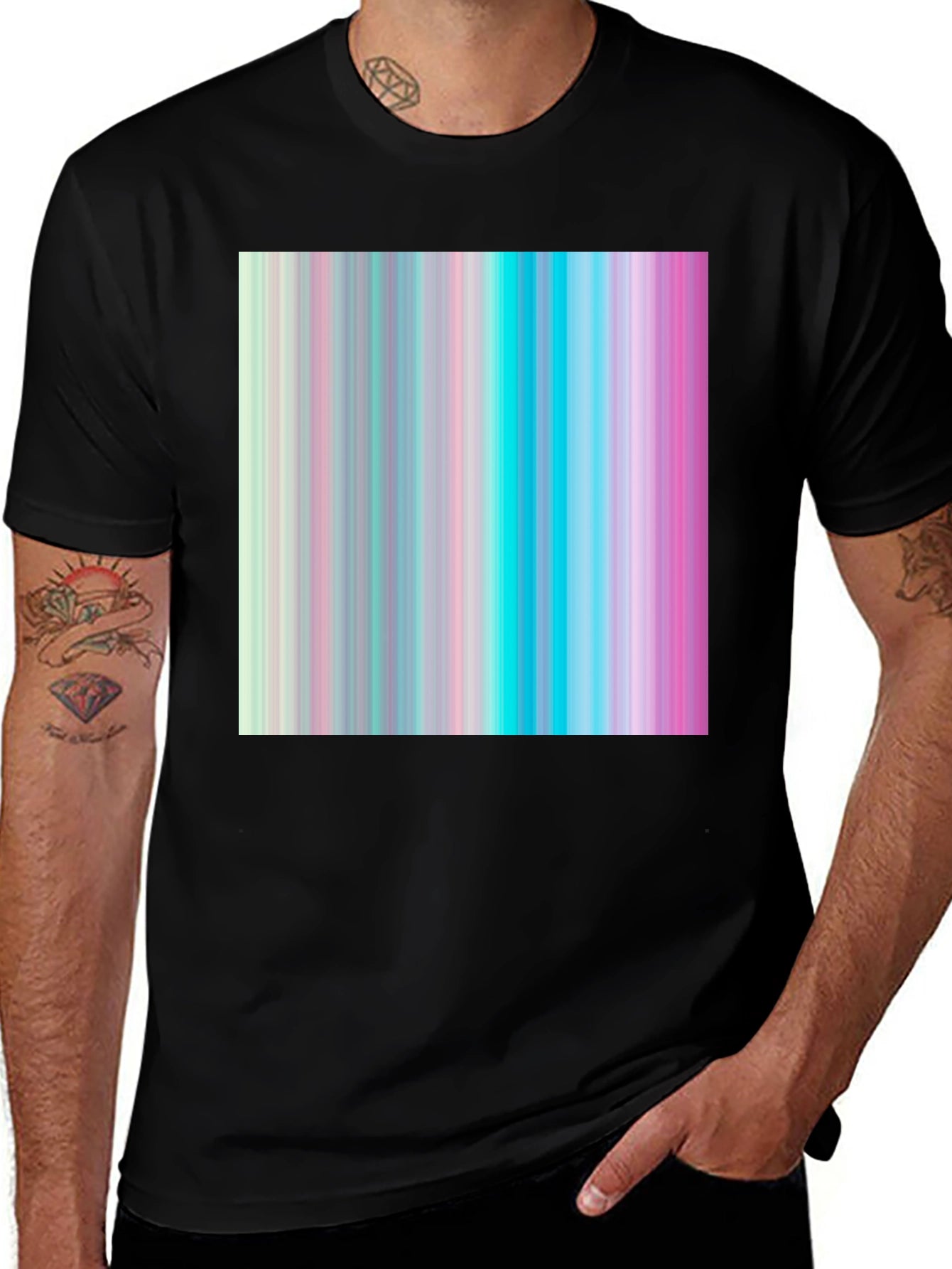 Retro Vertical Stripe T-Shirt - Modern Aesthetic