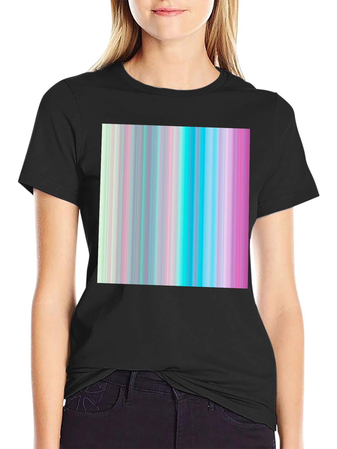 Retro Vertical Stripe T-Shirt - Modern Aesthetic