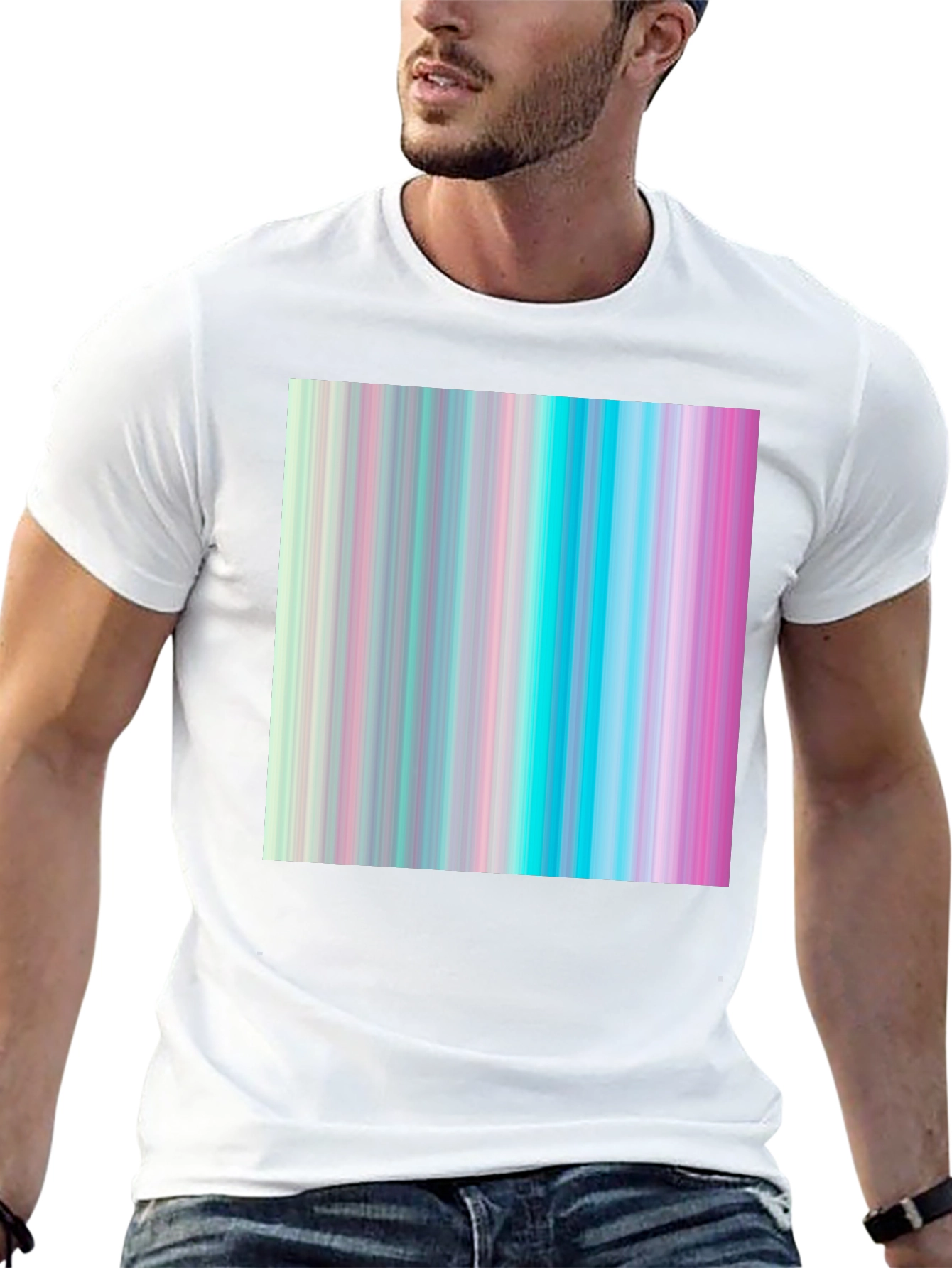 Retro Vertical Stripe T-Shirt - Modern Aesthetic