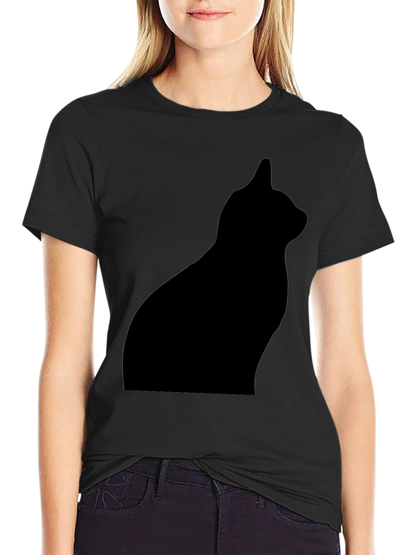 Black Cat Silhouette T-Shirt