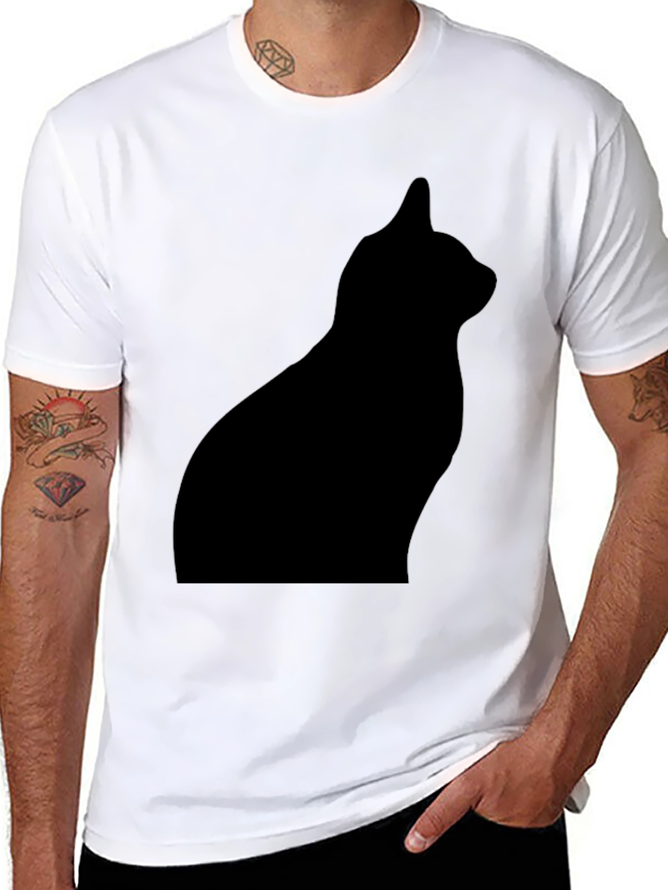 Black Cat Silhouette T-Shirt