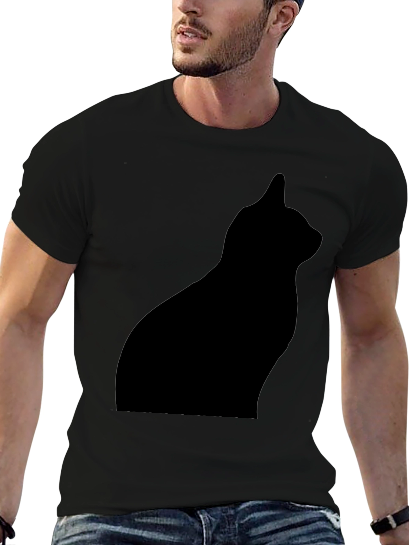 Black Cat Silhouette T-Shirt
