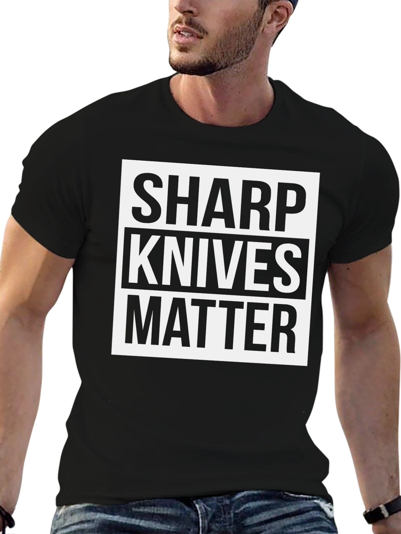 Sharp Knives Matter Graphic Tee - Black Cotton