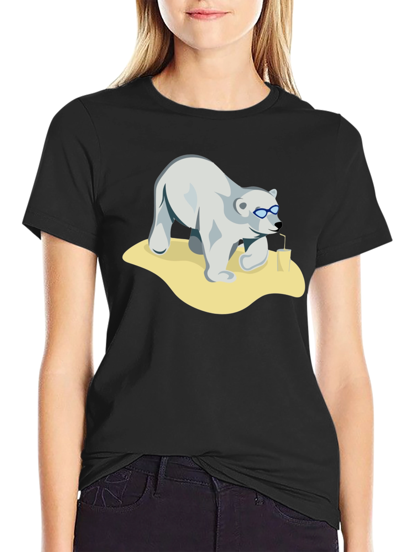 Cool Bear Tee - Black Cotton Graphic T-Shirt