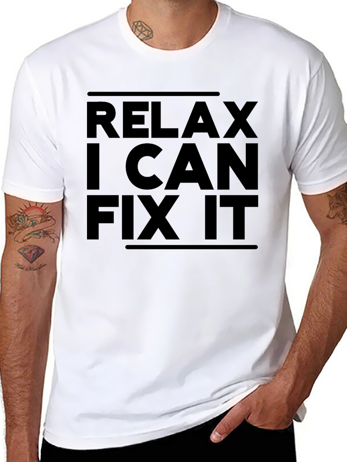 Relax I Can Fix It Black Graphic T-Shirt