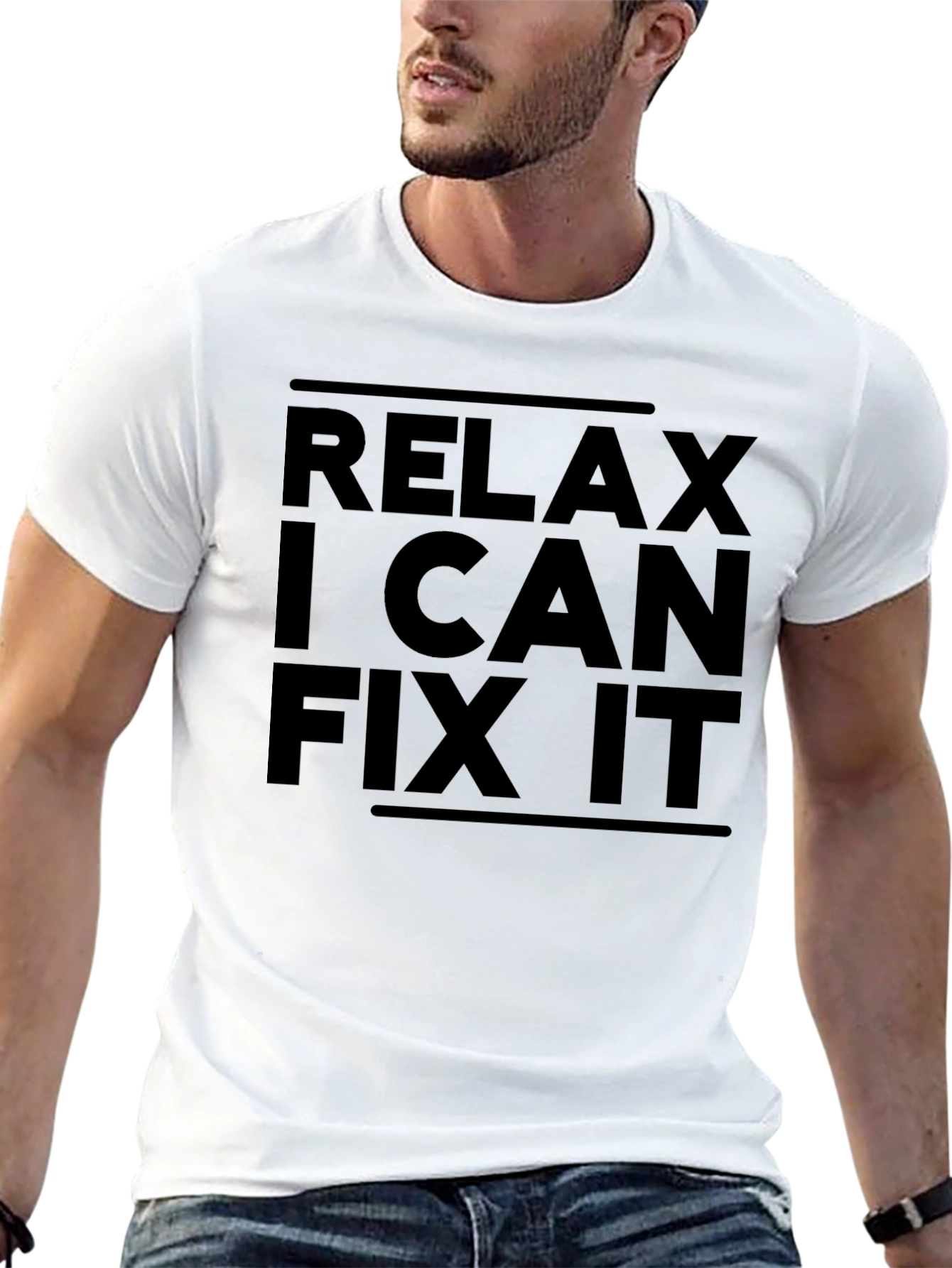 Relax I Can Fix It Black Graphic T-Shirt