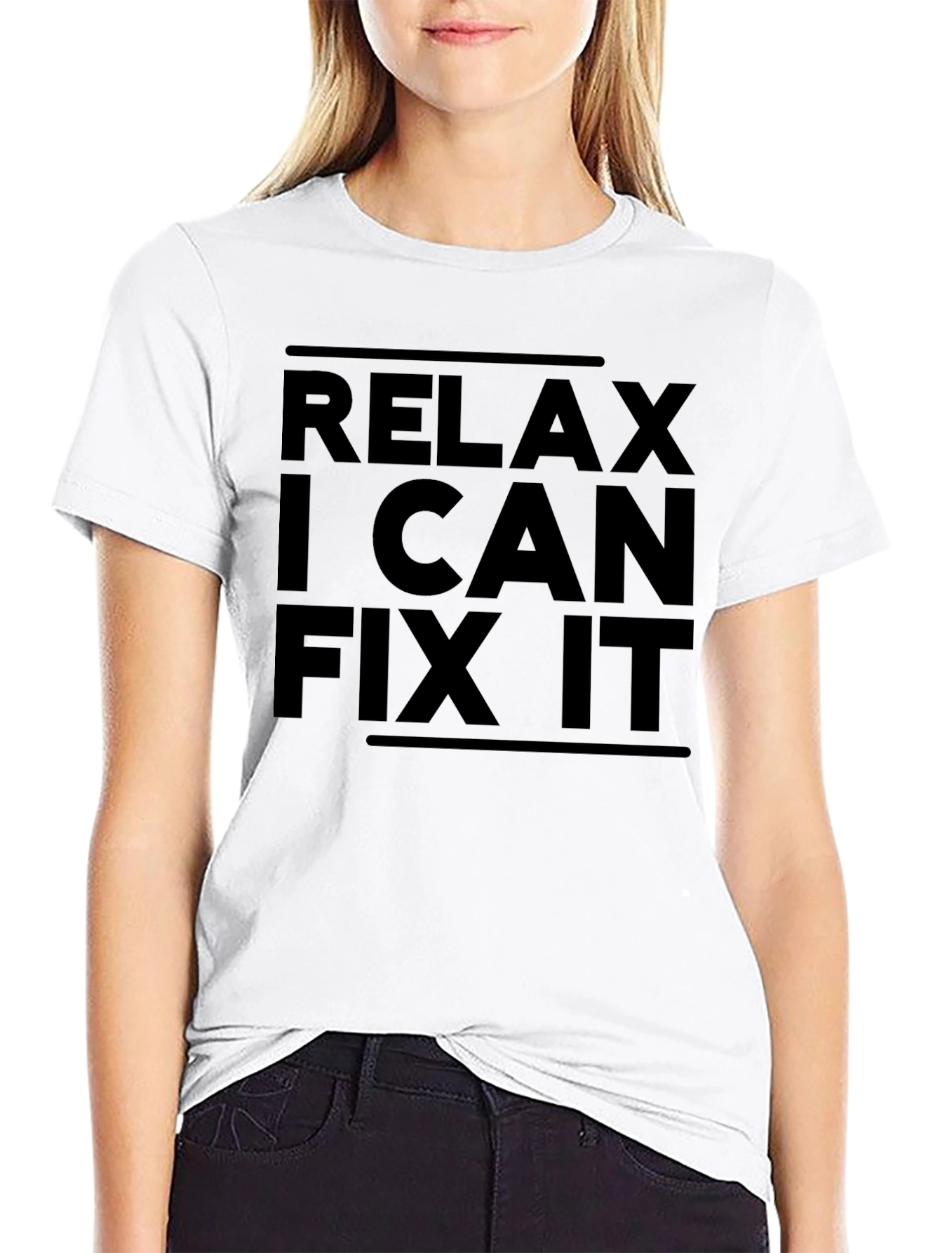 Relax I Can Fix It Black Graphic T-Shirt