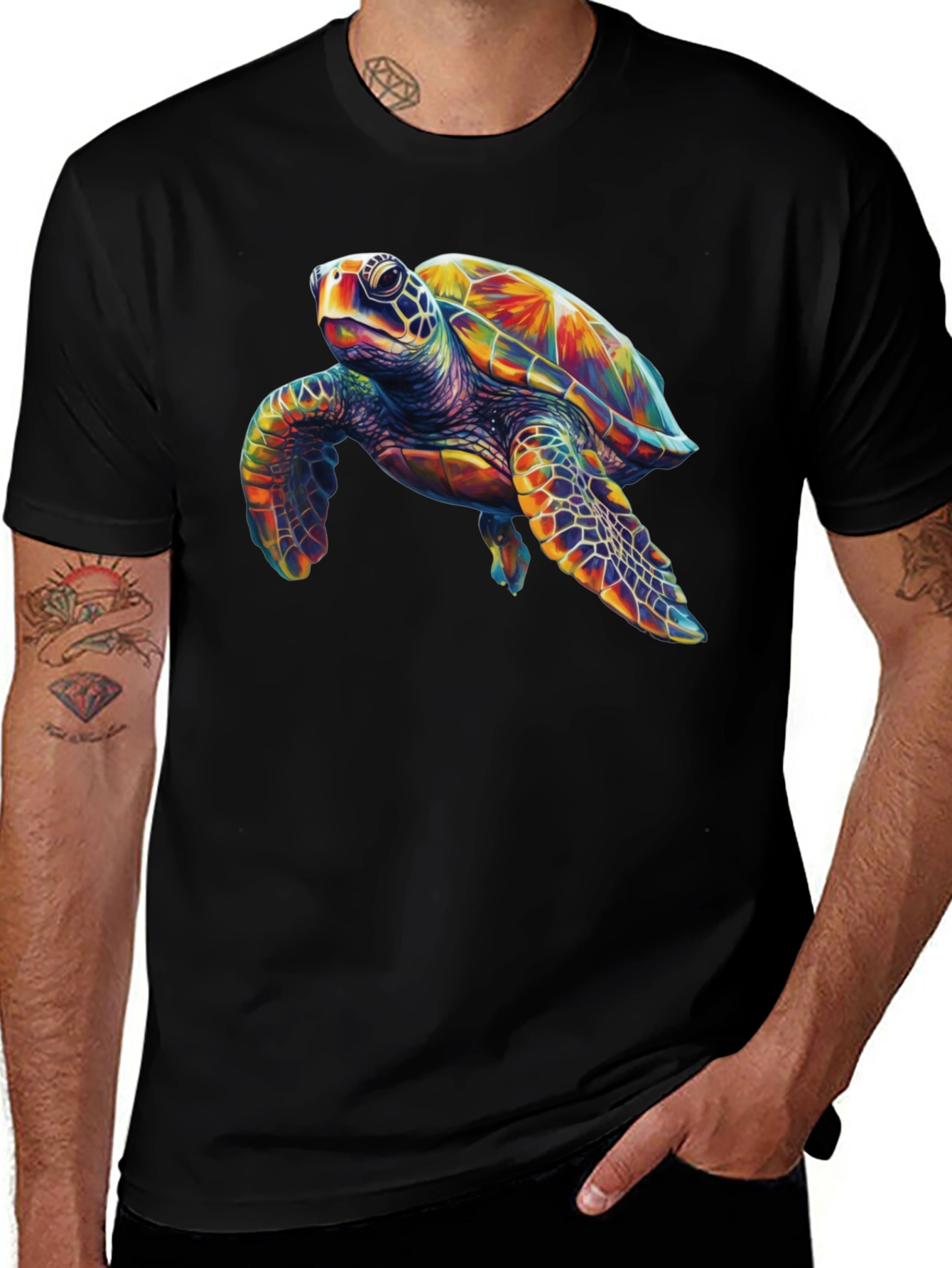 Sea Turtle Graphic Tee - Mens Black T-Shirt