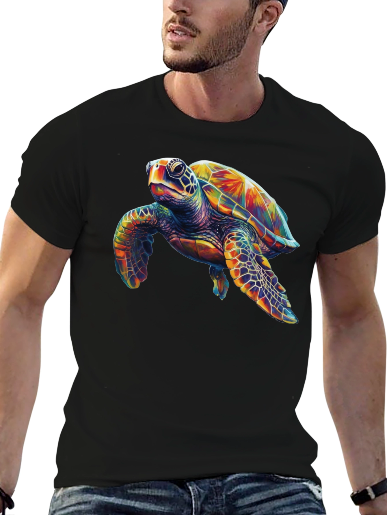 Sea Turtle Graphic Tee - Mens Black T-Shirt