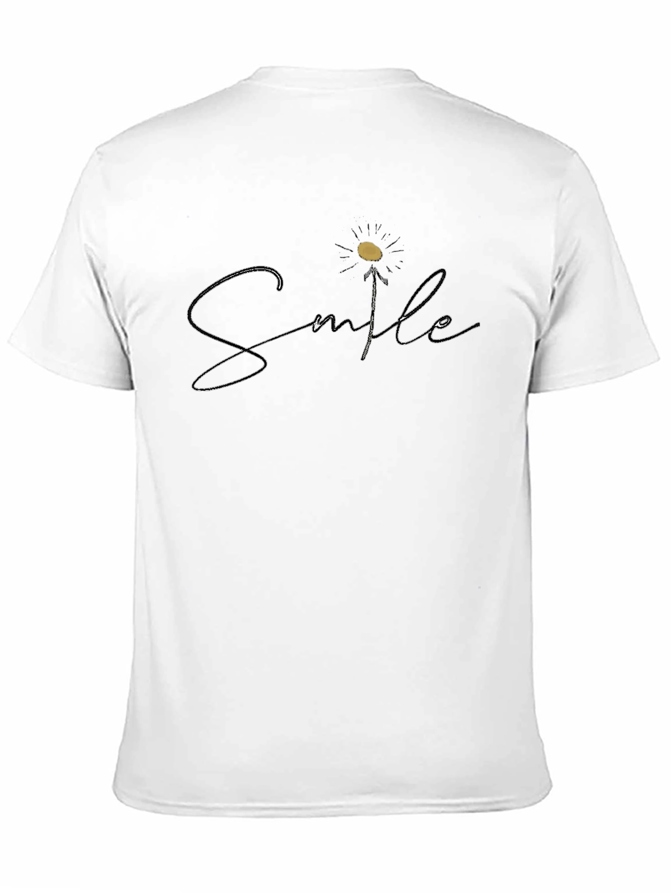 Smile Flower Graphic Black T-Shirt