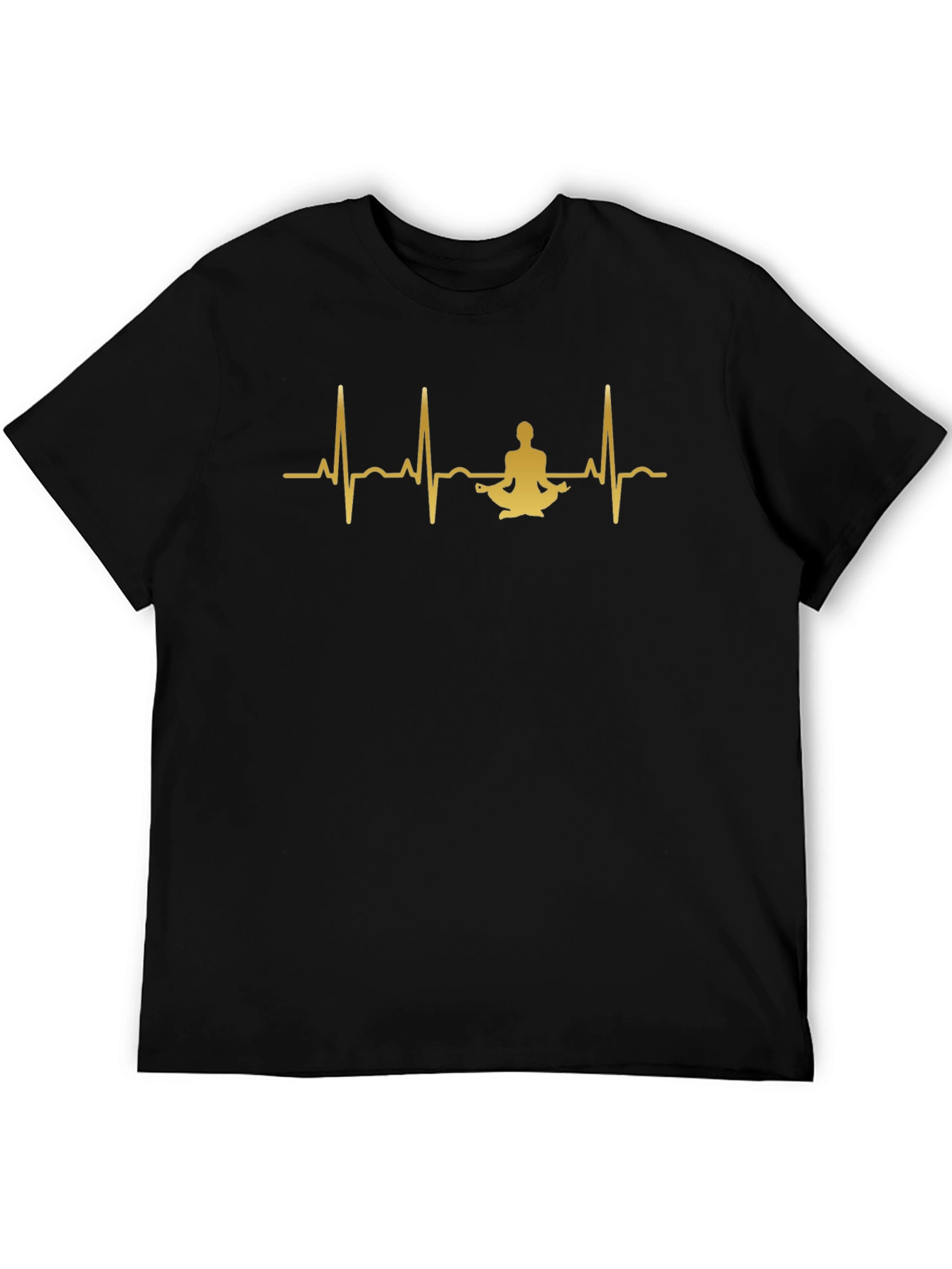 Yoga Heartbeat Black T-Shirt - Meditate in Style