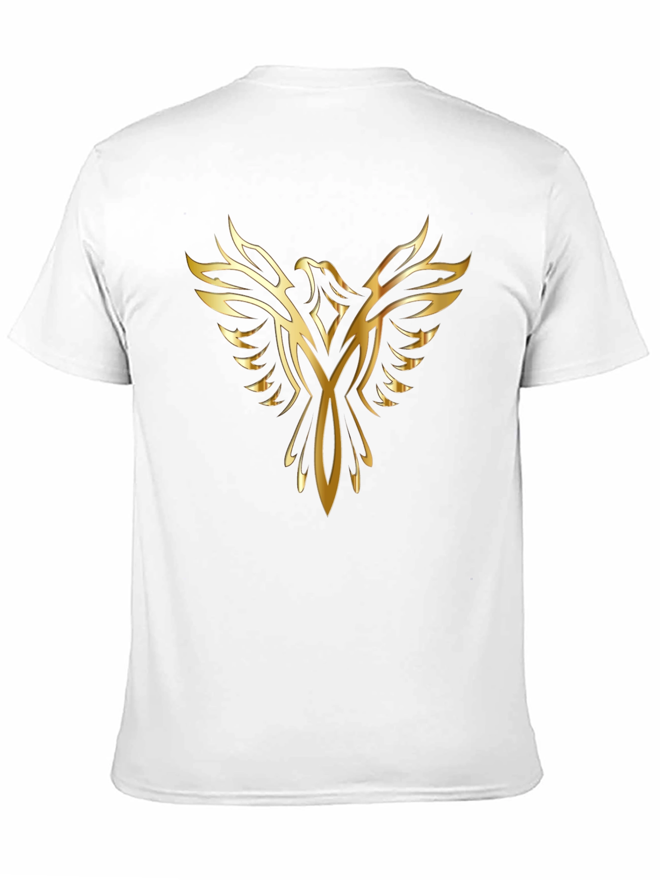 Mens Black T-Shirt with Golden Phoenix Design