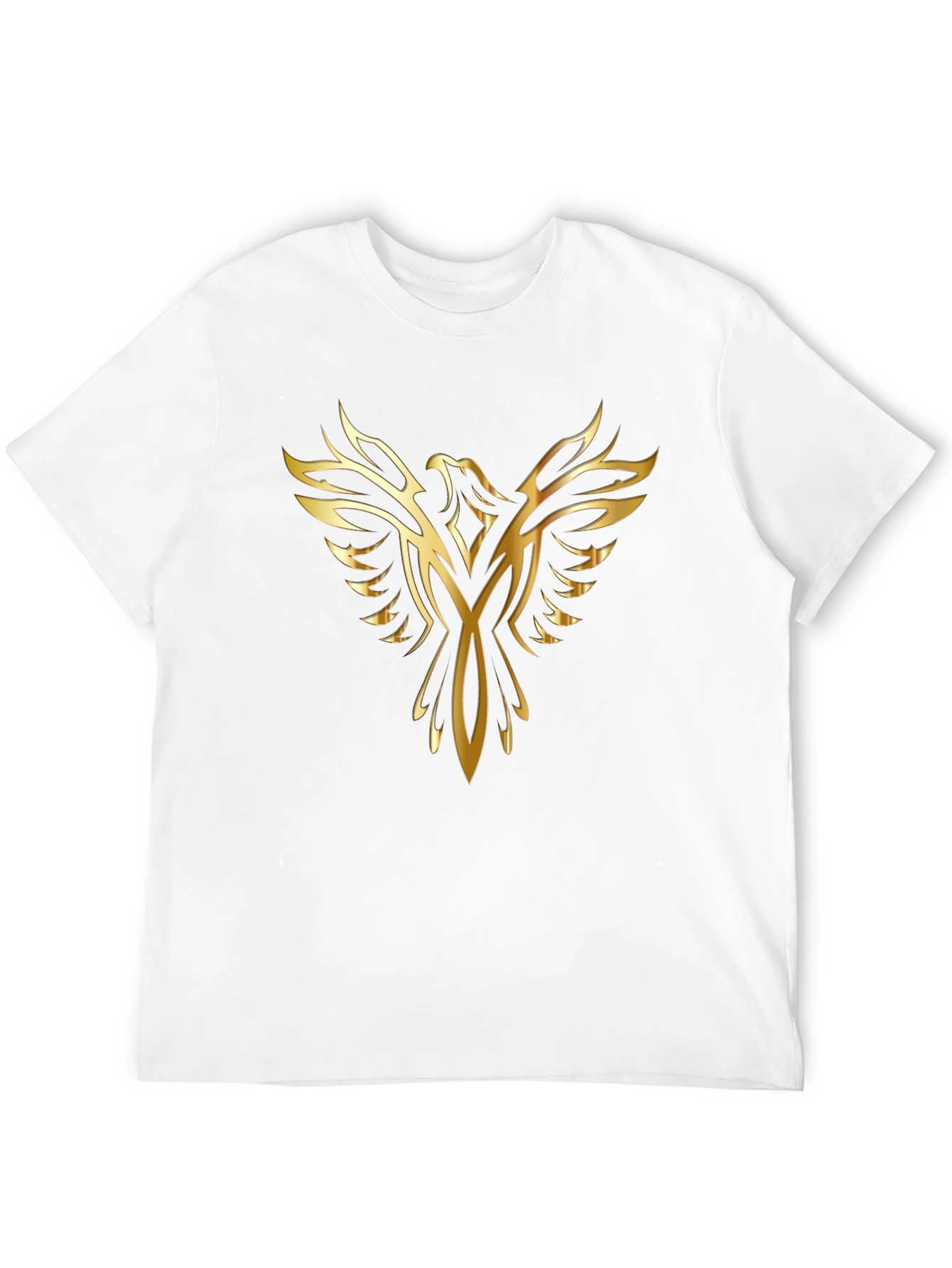 Mens Black T-Shirt with Golden Phoenix Design
