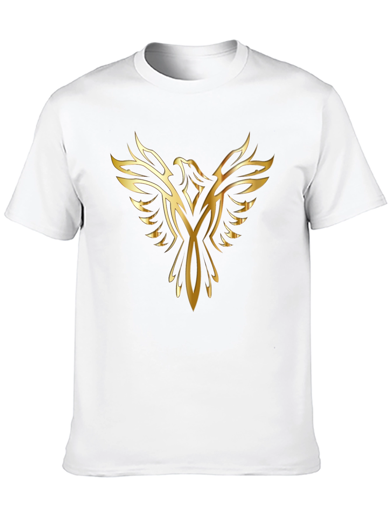 Mens Black T-Shirt with Golden Phoenix Design