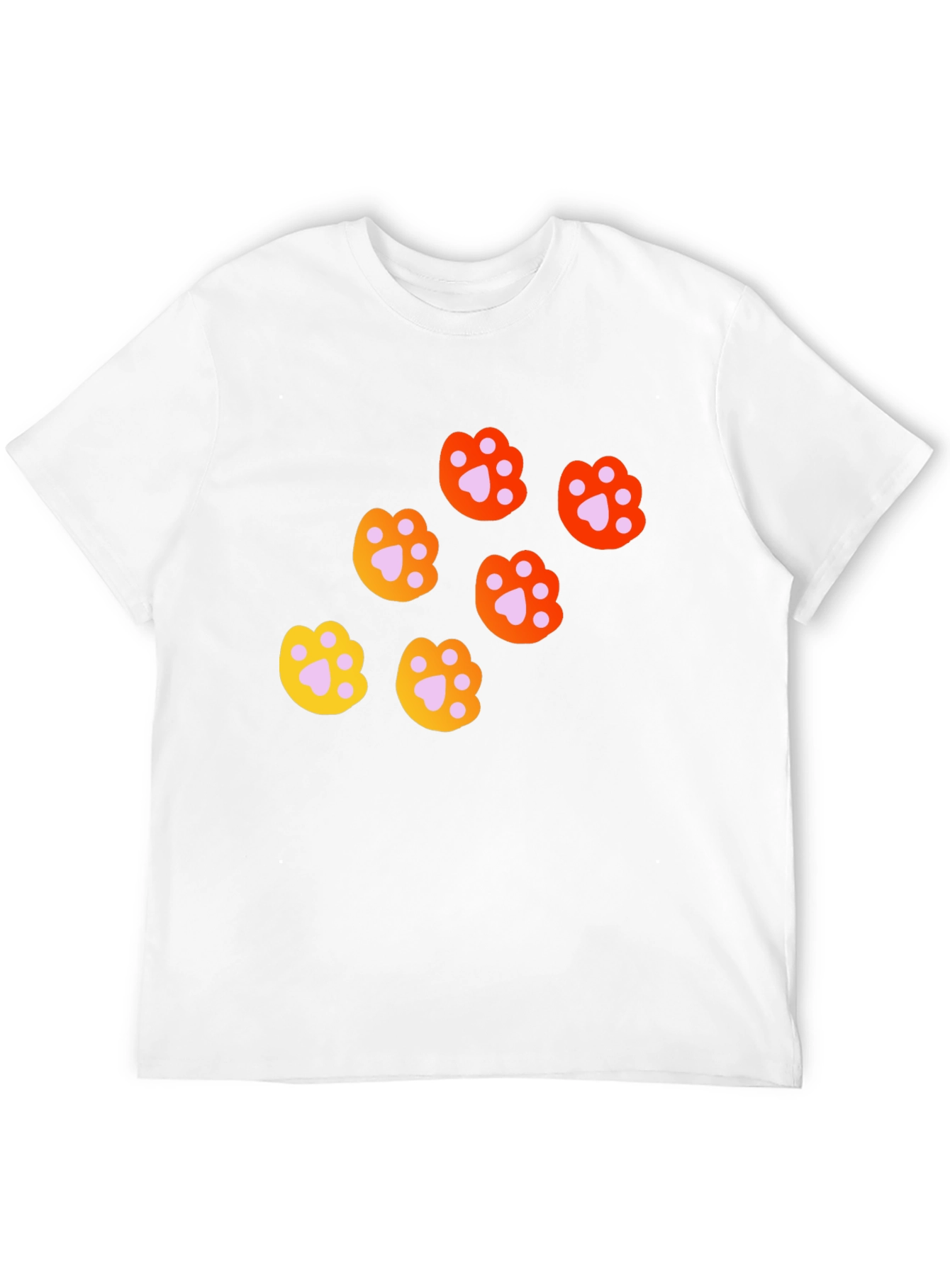 Cute Paw Print Graphic T-Shirt - Casual Style
