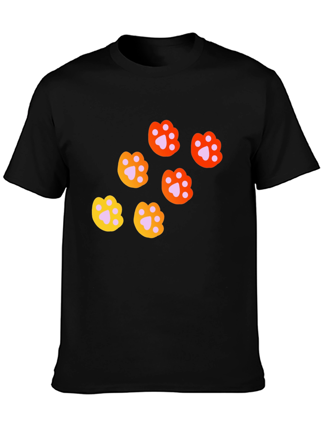Cute Paw Print Graphic T-Shirt - Casual Style