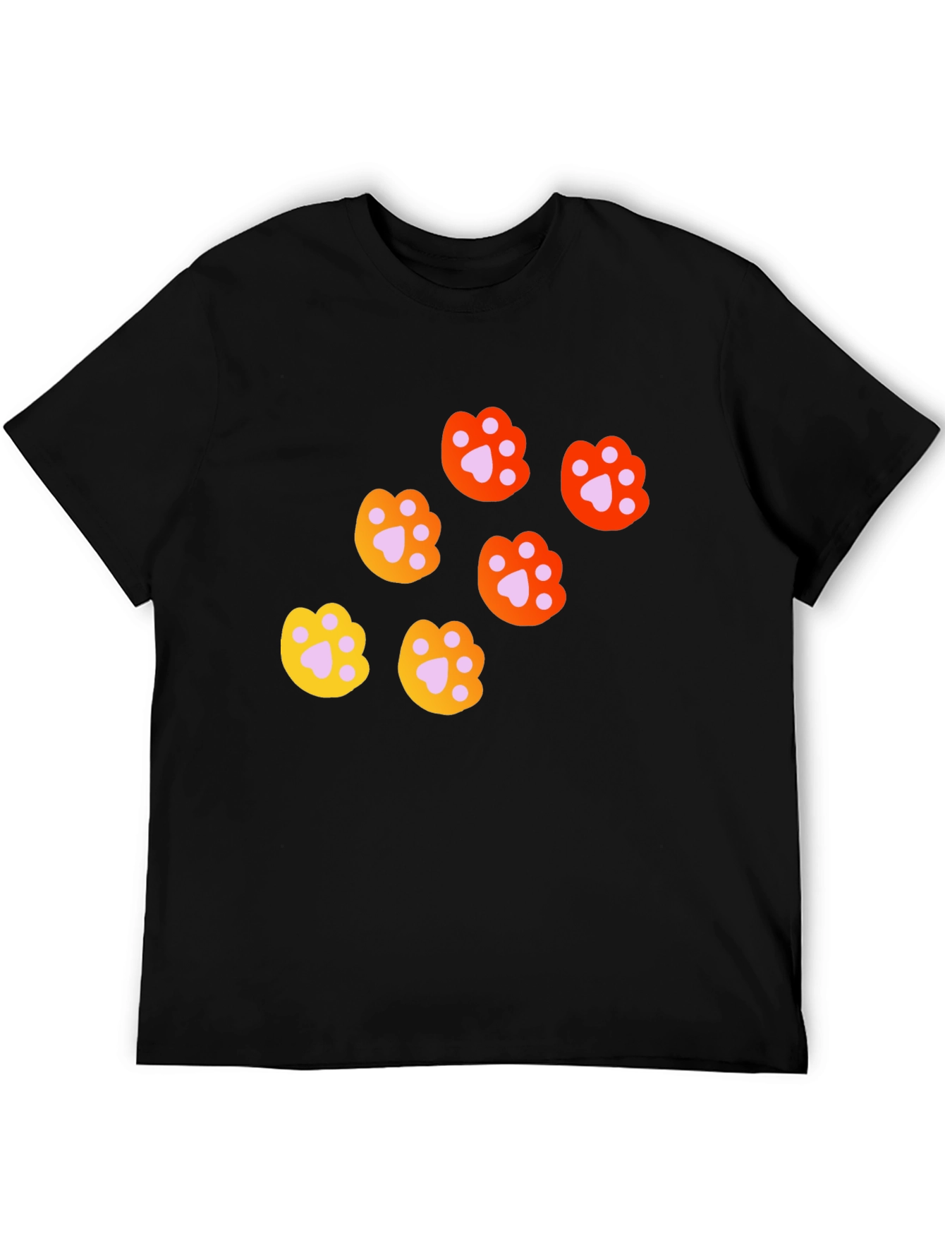 Cute Paw Print Graphic T-Shirt - Casual Style