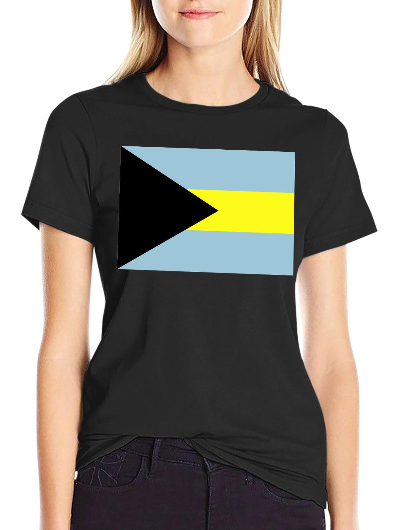 Bahamas Flag T-Shirt - Black Graphic Tee