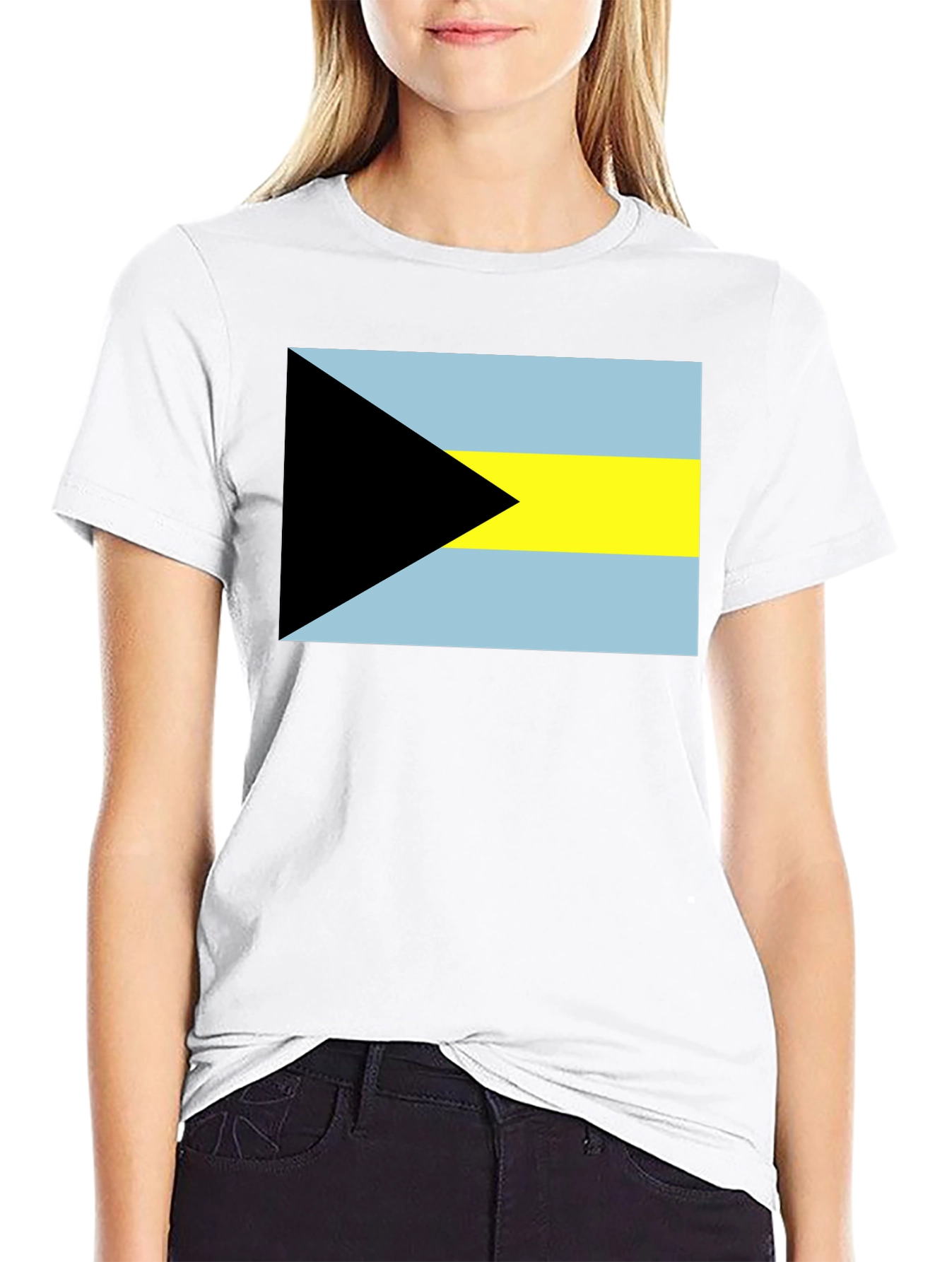 Bahamas Flag T-Shirt - Black Graphic Tee