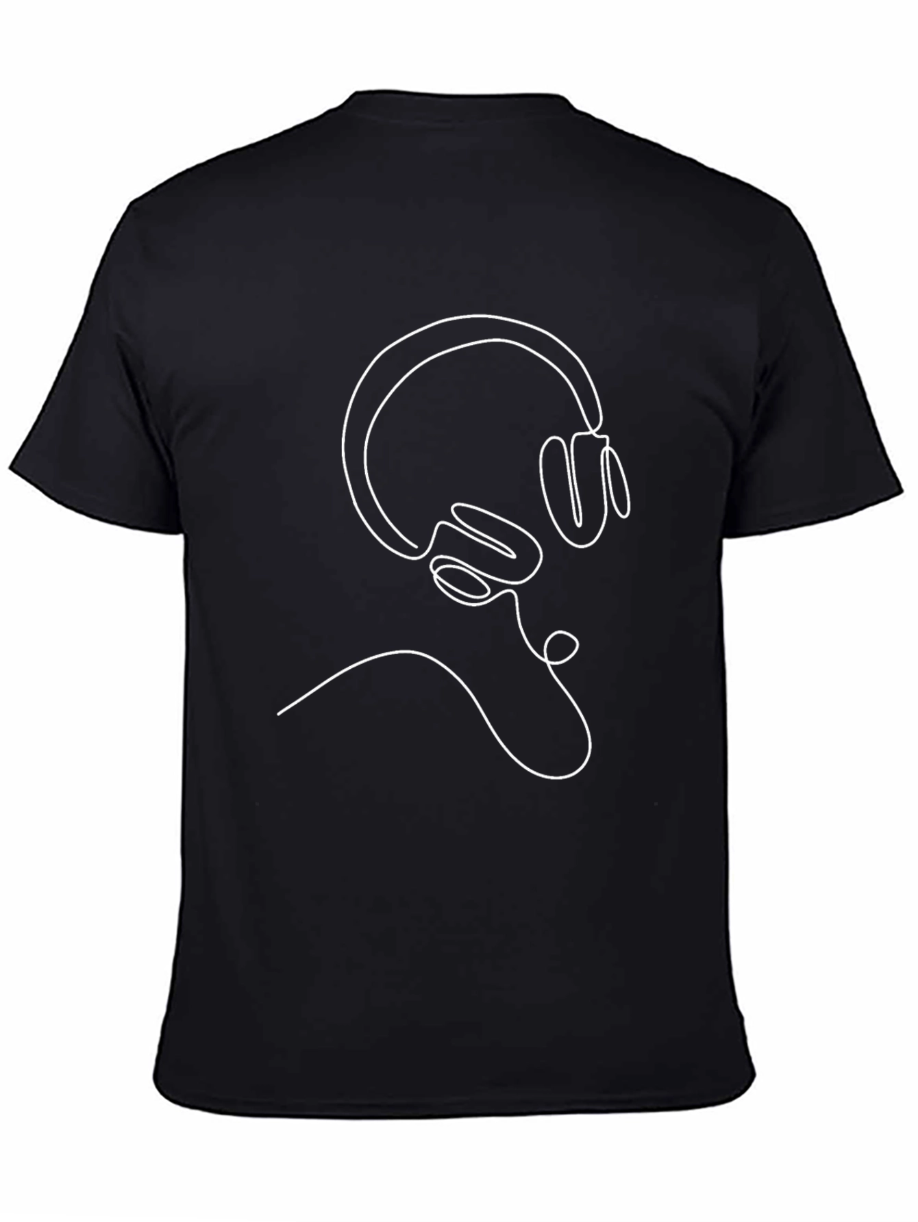 Minimalist Headphones Graphic Tee - Black