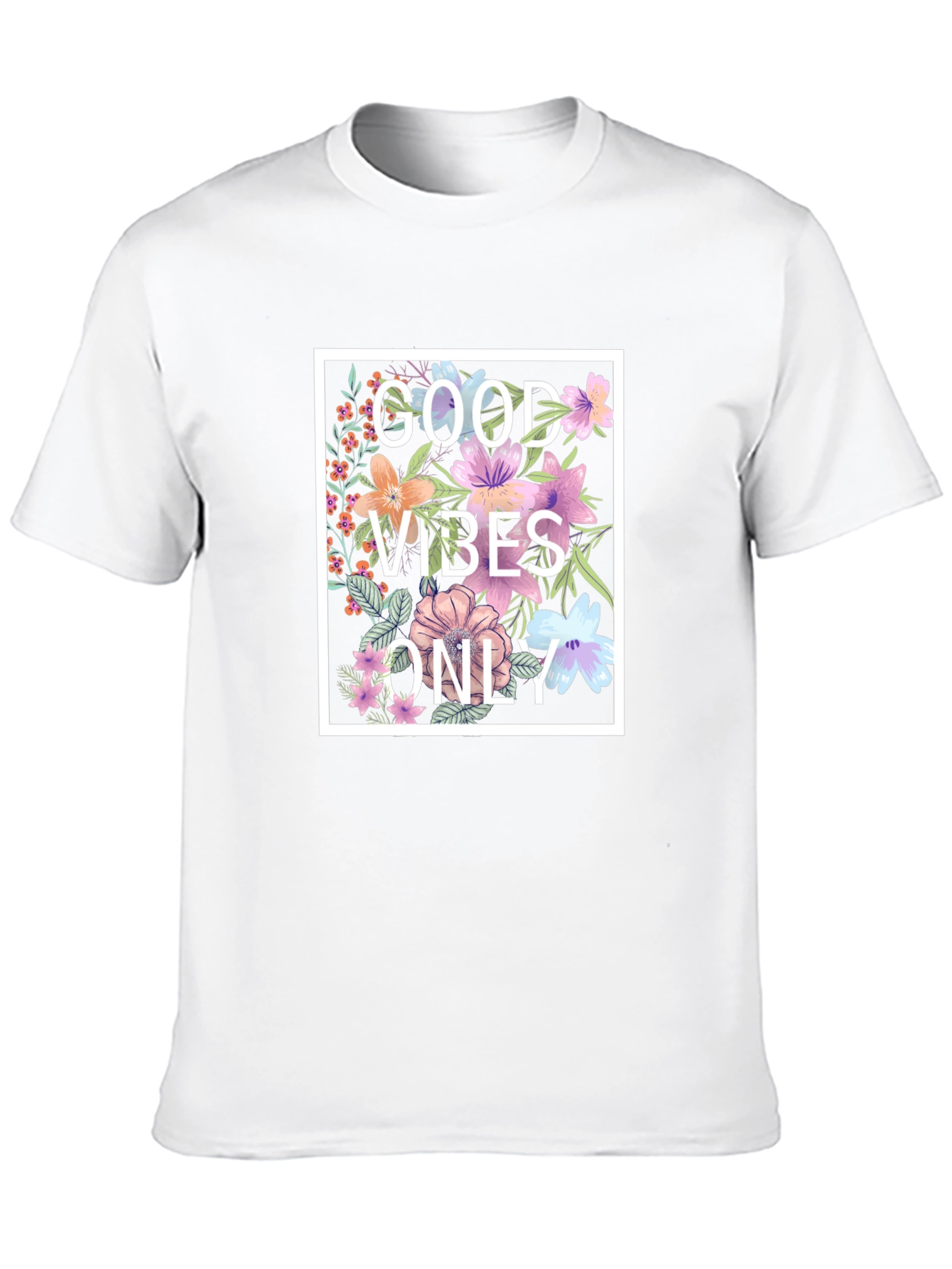 Floral Good Vibes Only Graphic T-Shirt