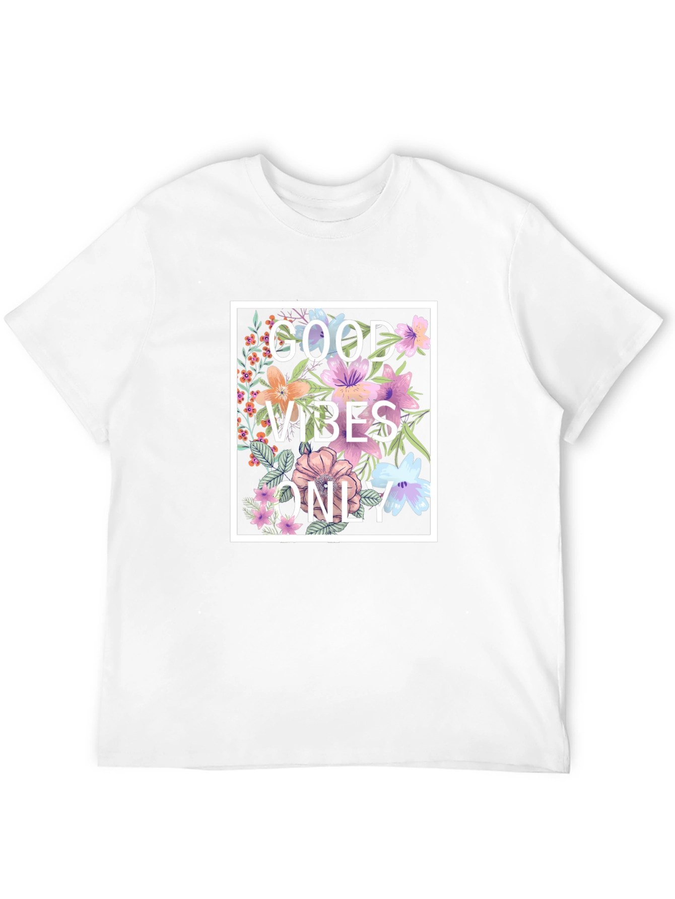 Floral Good Vibes Only Graphic T-Shirt