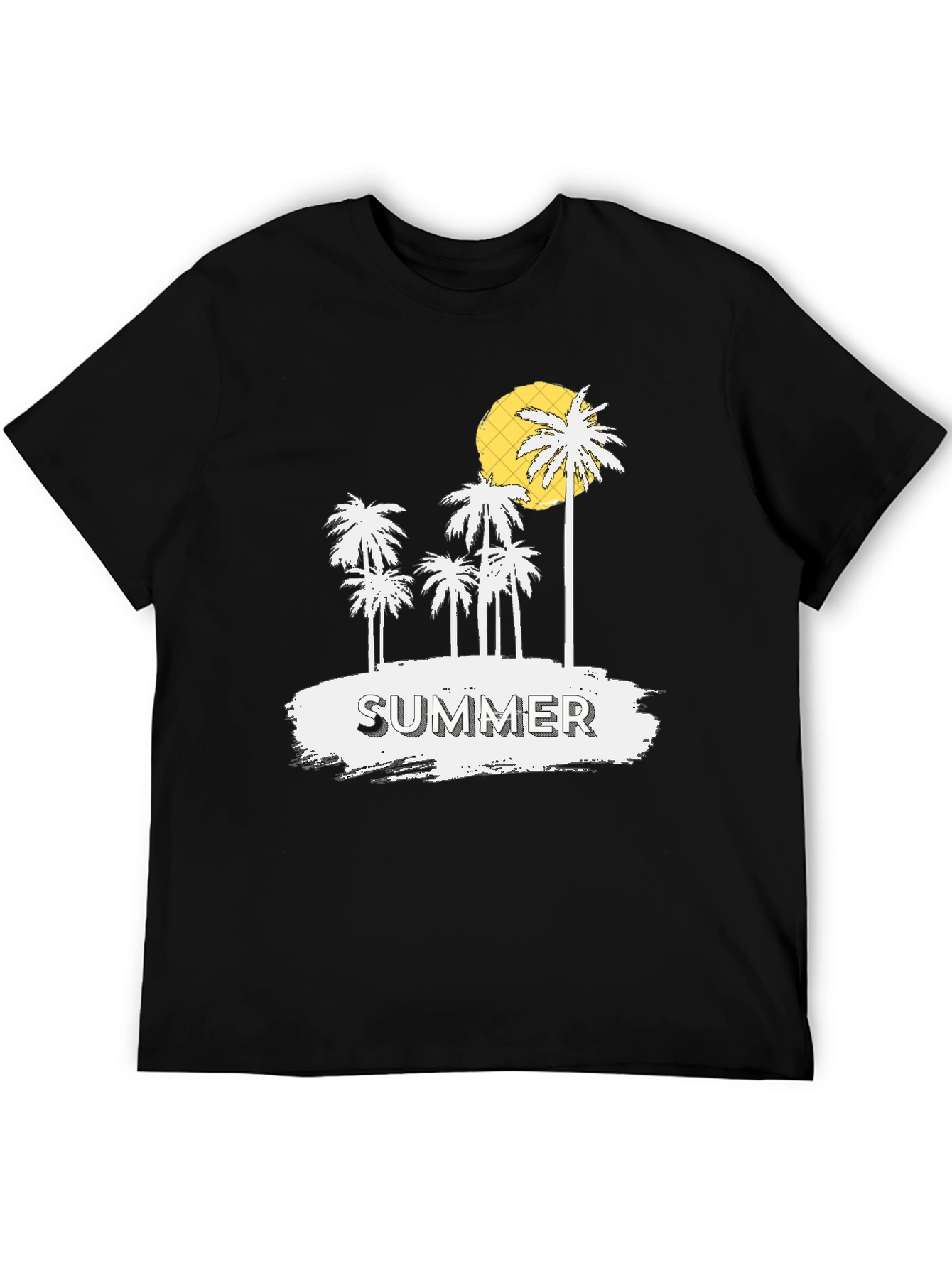 Summer Palm Tree Graphic Print Mens T-Shirt