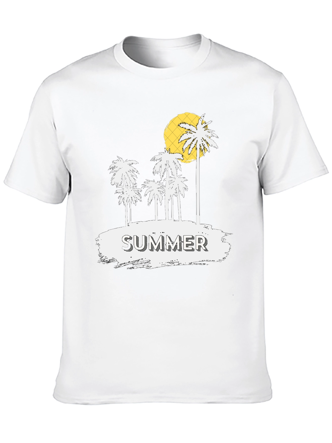 Summer Palm Tree Graphic Print Mens T-Shirt