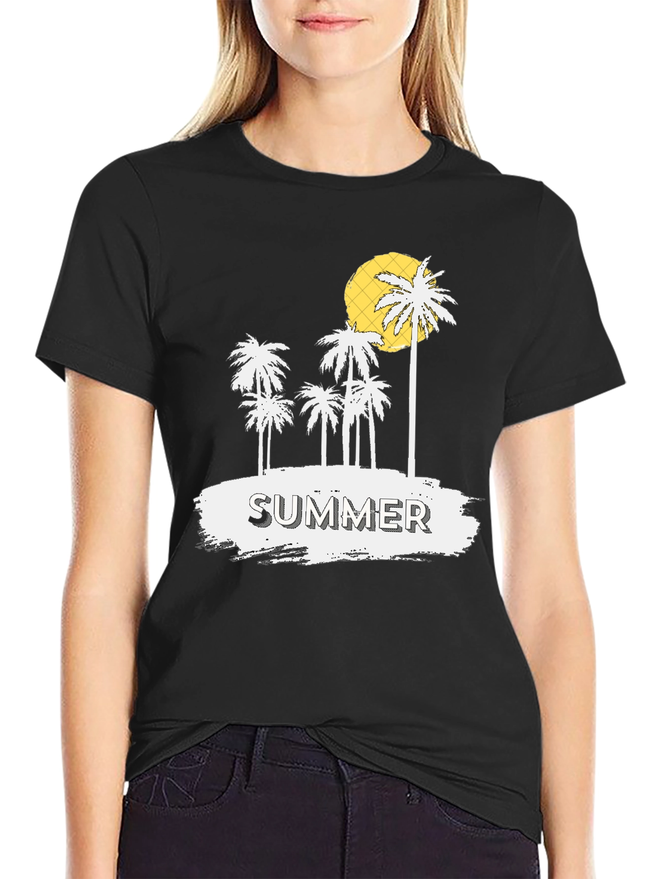 Summer Palm Tree Graphic Print Mens T-Shirt