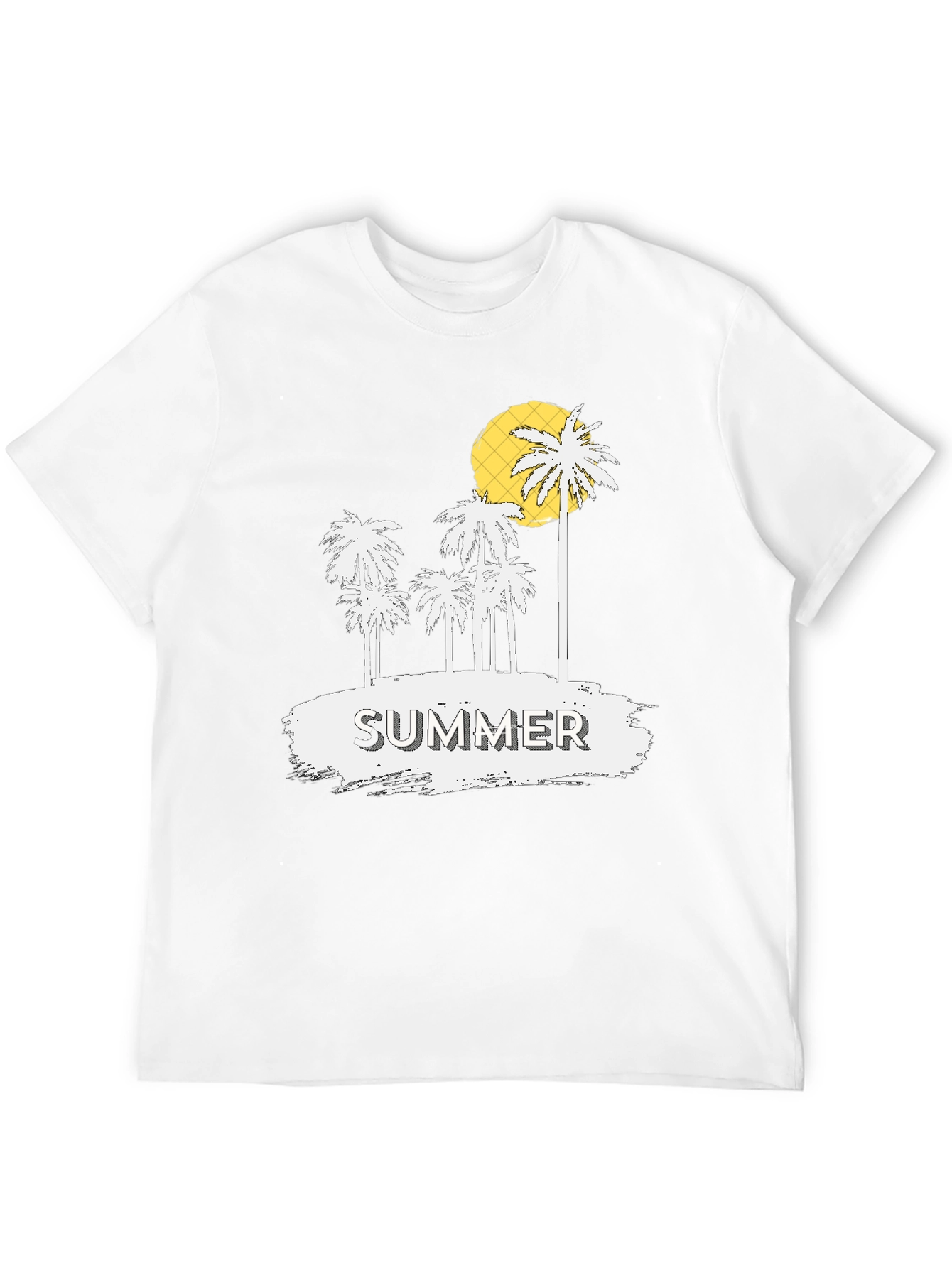 Summer Palm Tree Graphic Print Mens T-Shirt