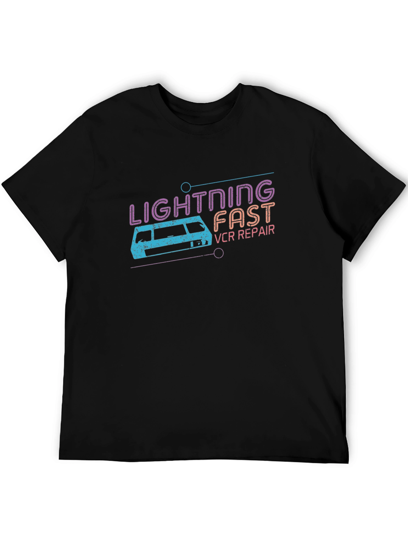 Lightning Fast VCR Repair T-Shirt - Retro 80s Style