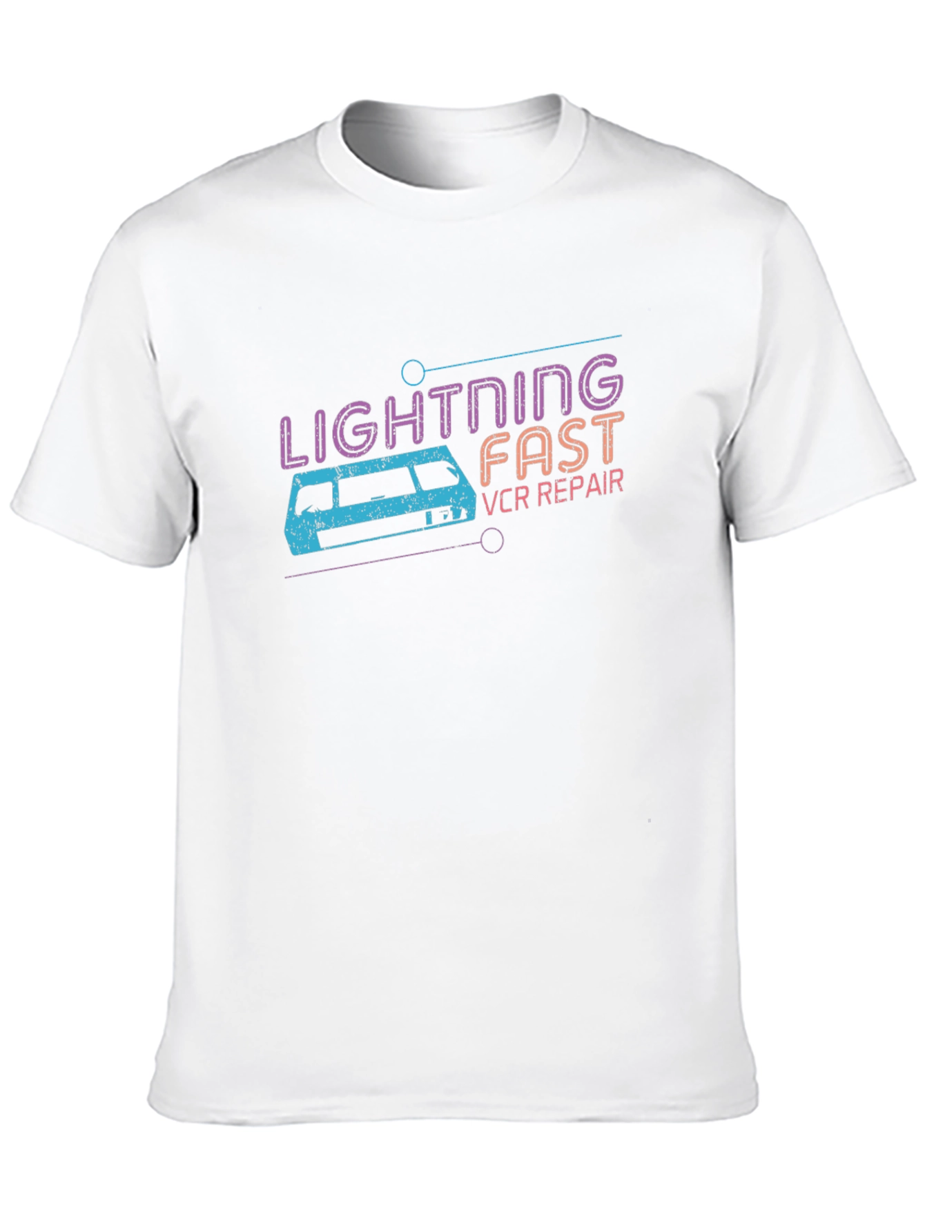 Lightning Fast VCR Repair T-Shirt - Retro 80s Style