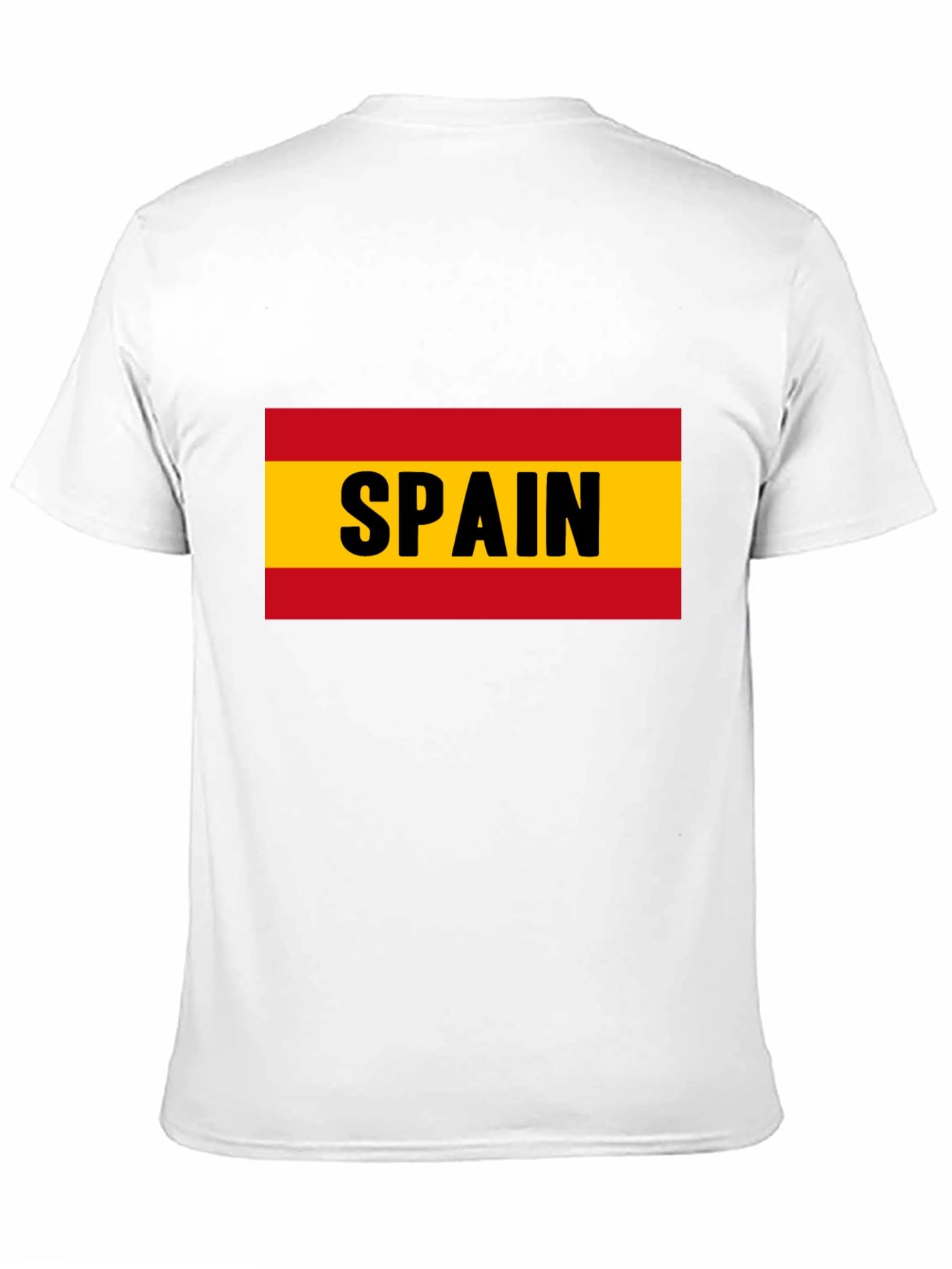 Spain Flag T-Shirt - Black Cotton Tee