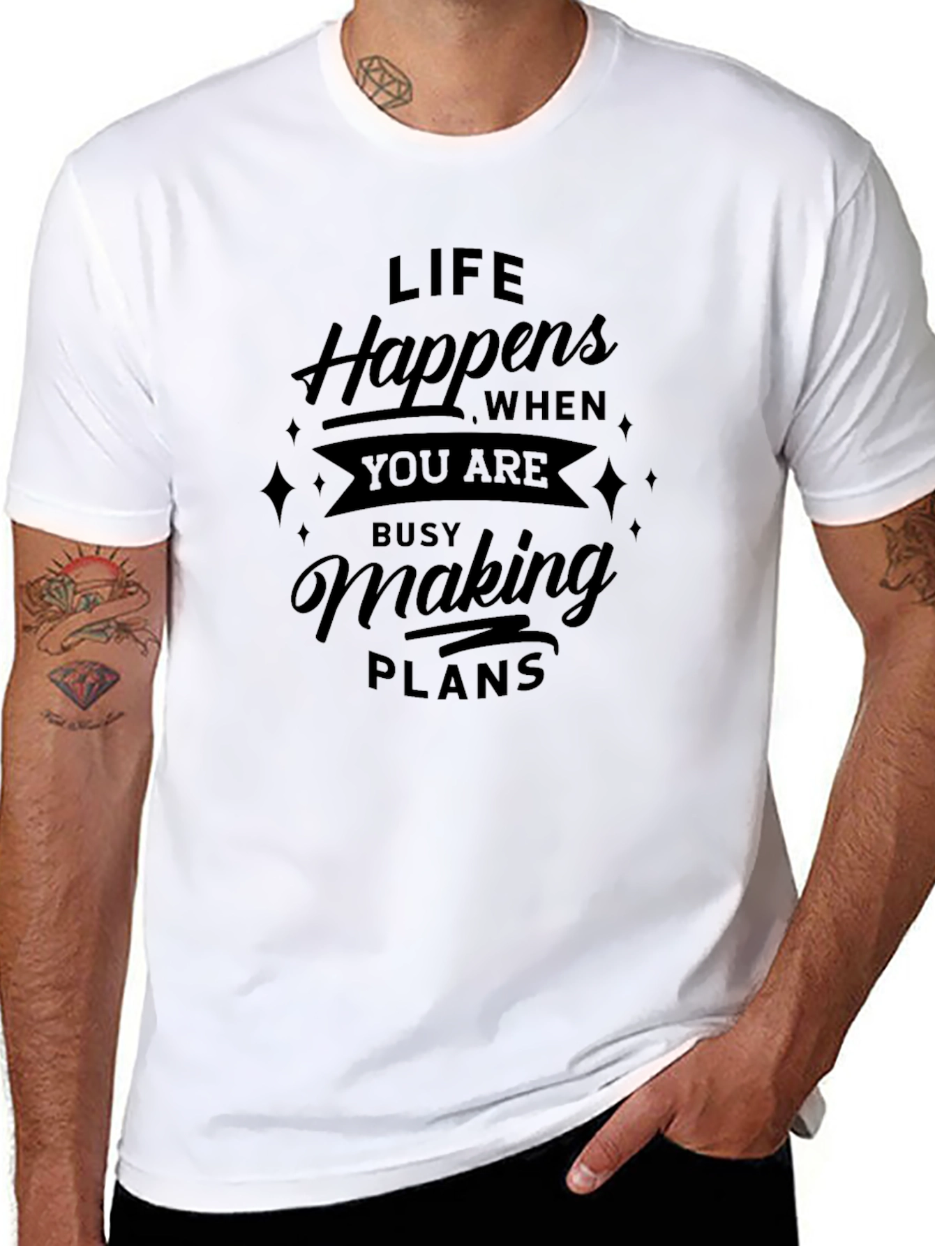 Life Happens Black Graphic Tee